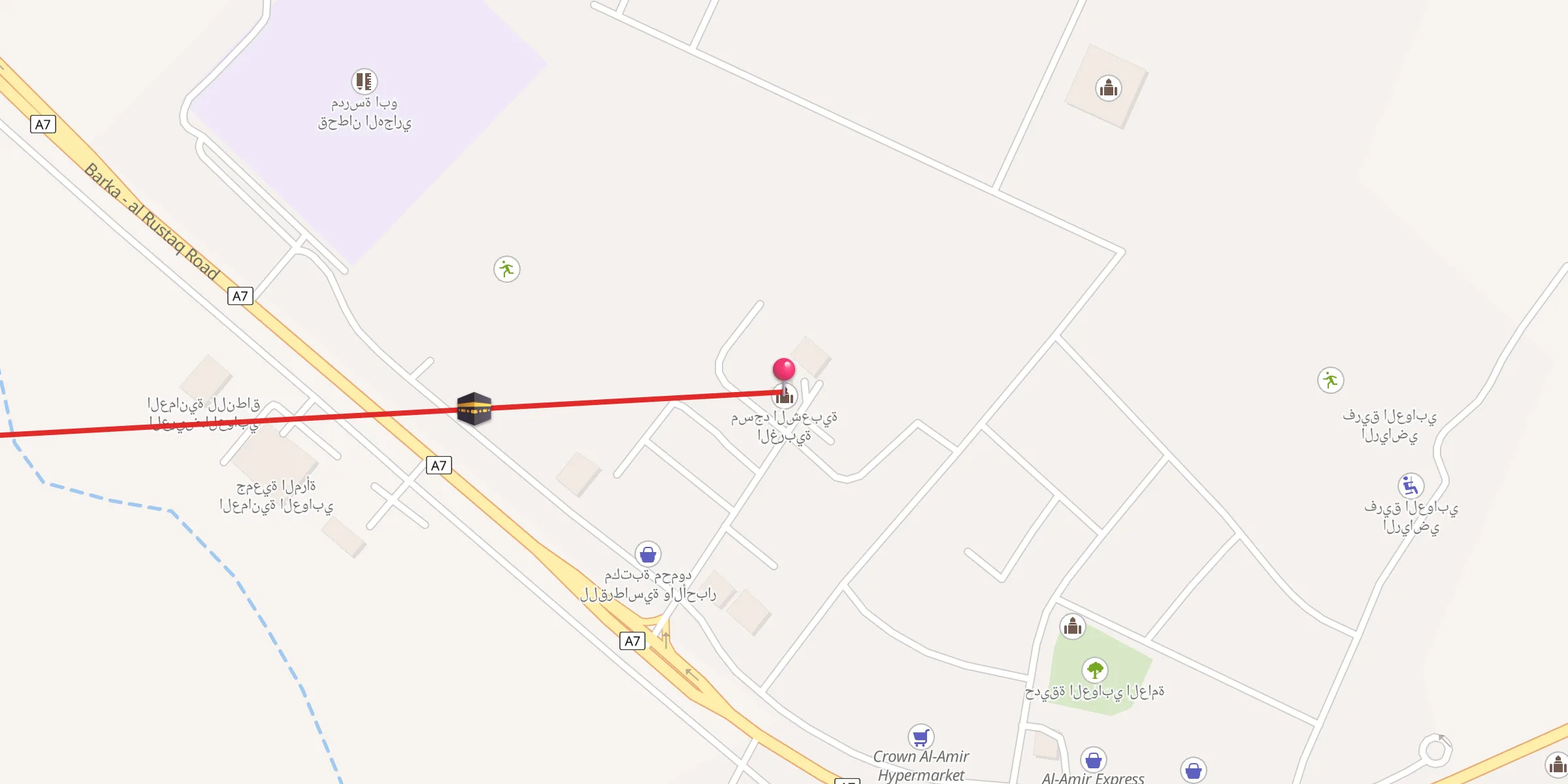 Carte de localisation : مسجد الشعبية الغربية