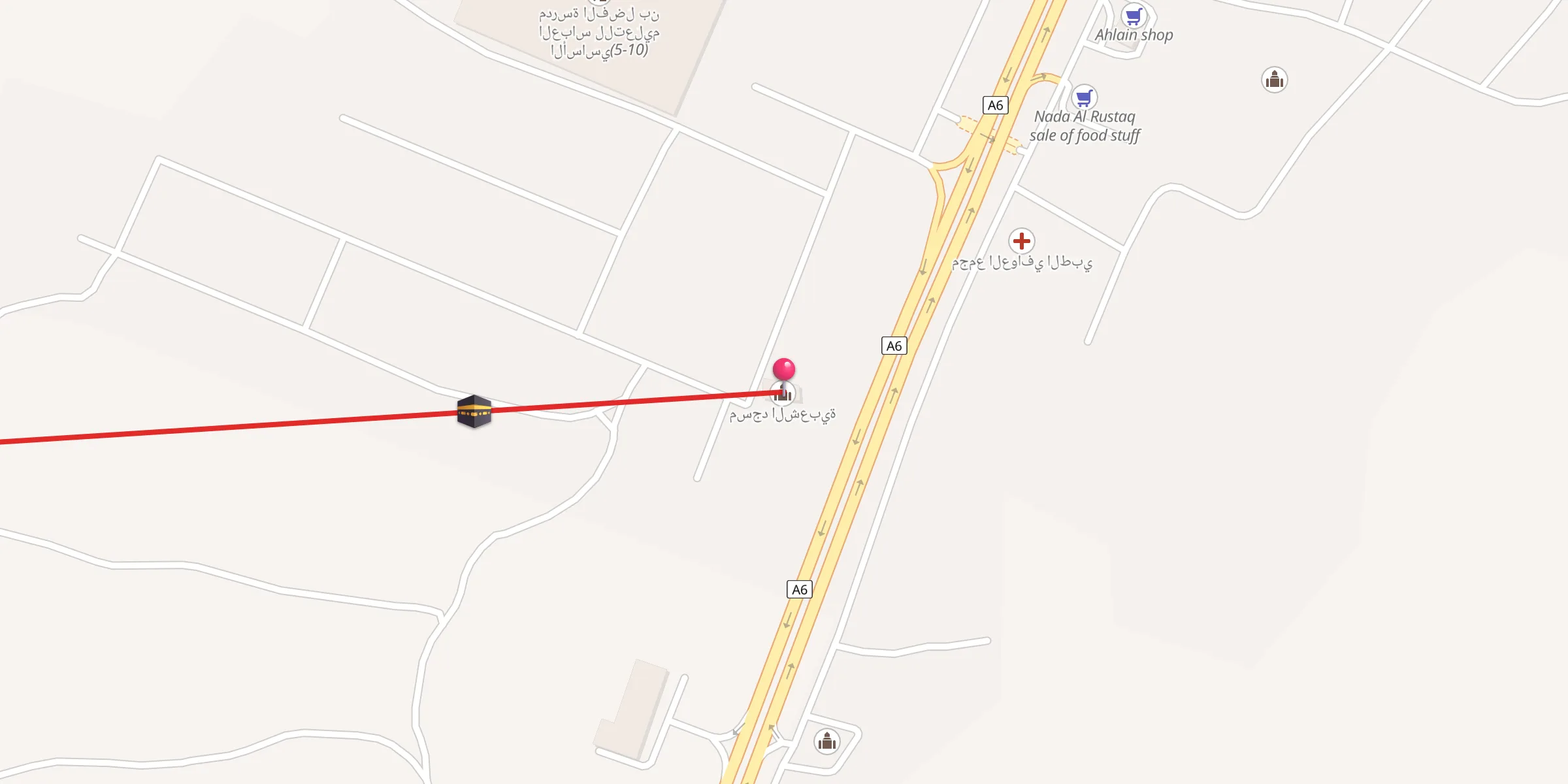 Carte de localisation : مسجد الشعبية