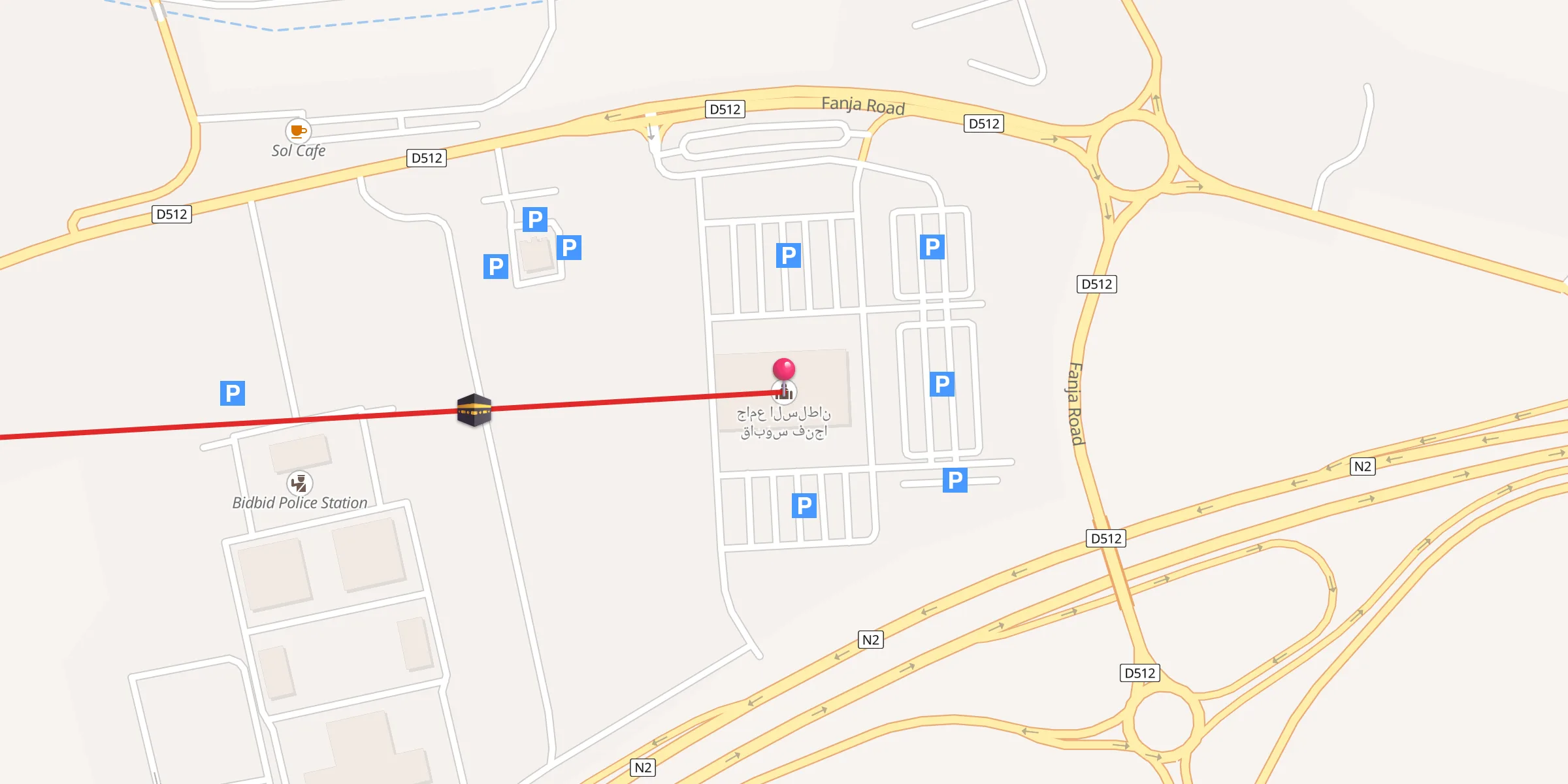 Carte de localisation : جامع السلطان قابوس فنجا