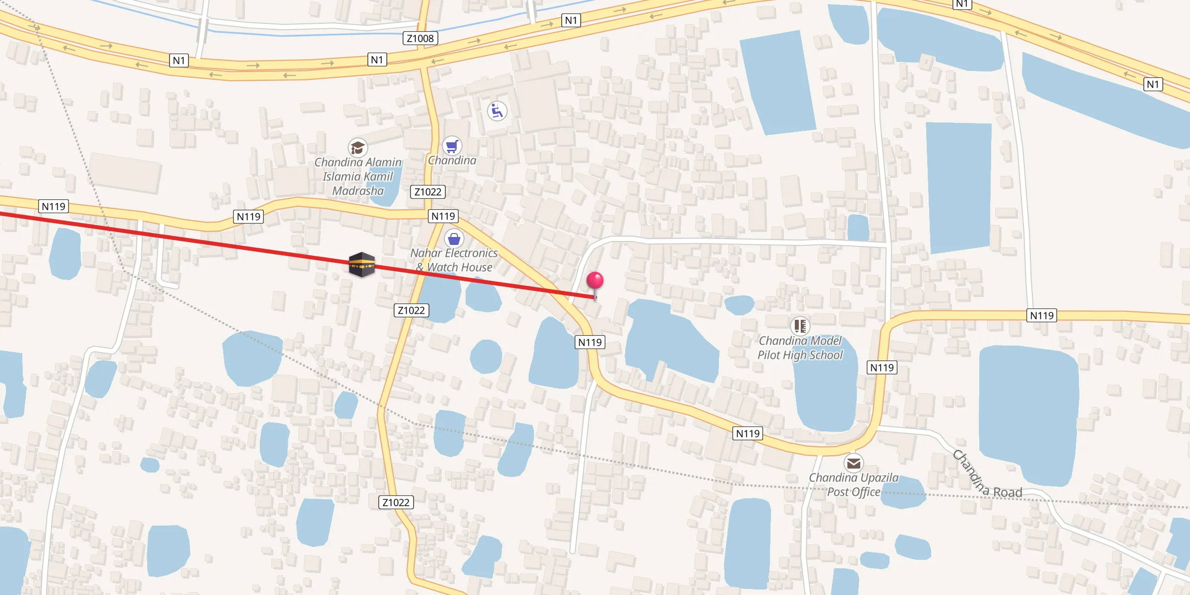 Carte de localisation : Chandina Bazar Mosjid