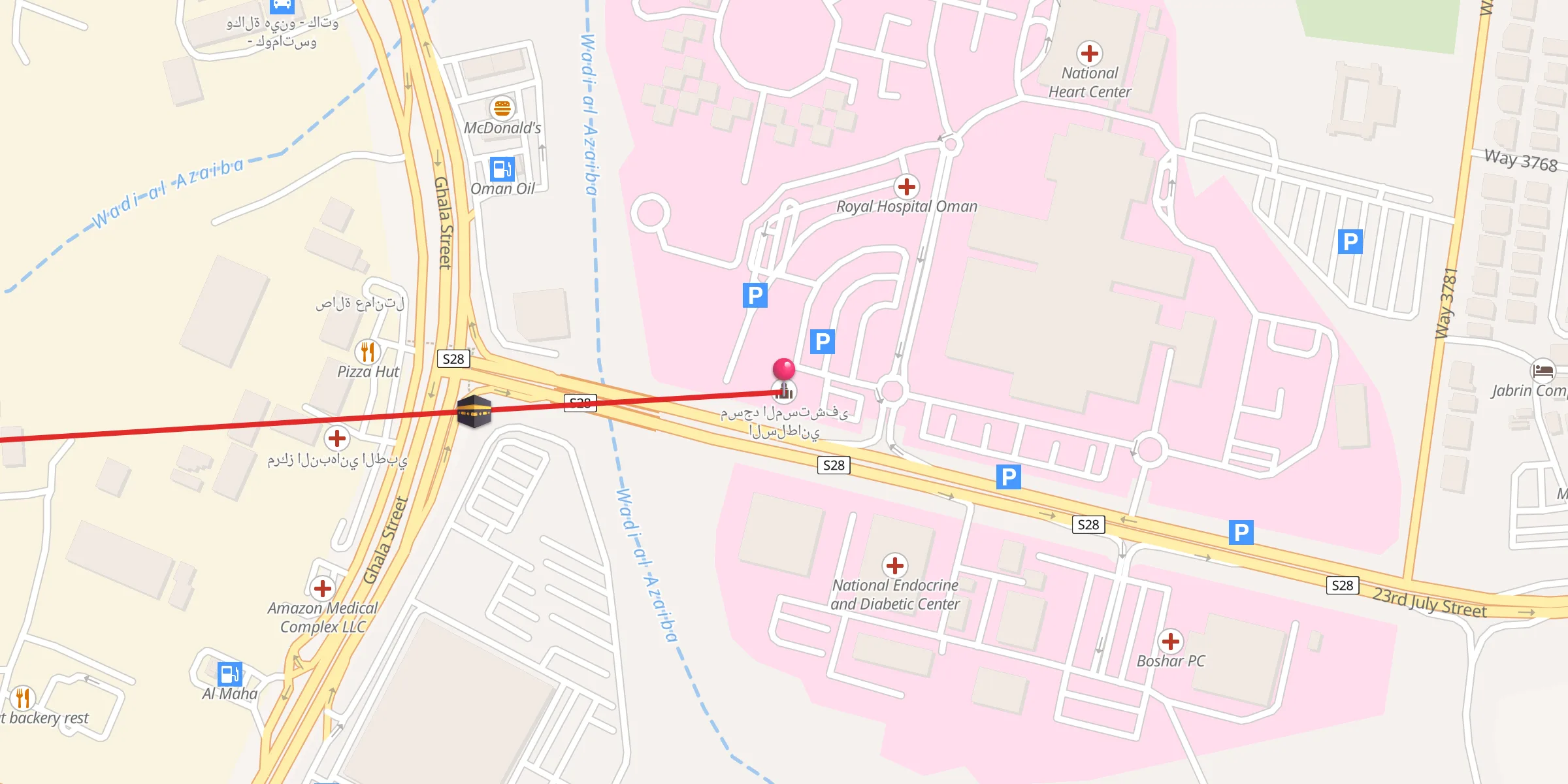 Carte de localisation : مسجد المستشفى السلطاني