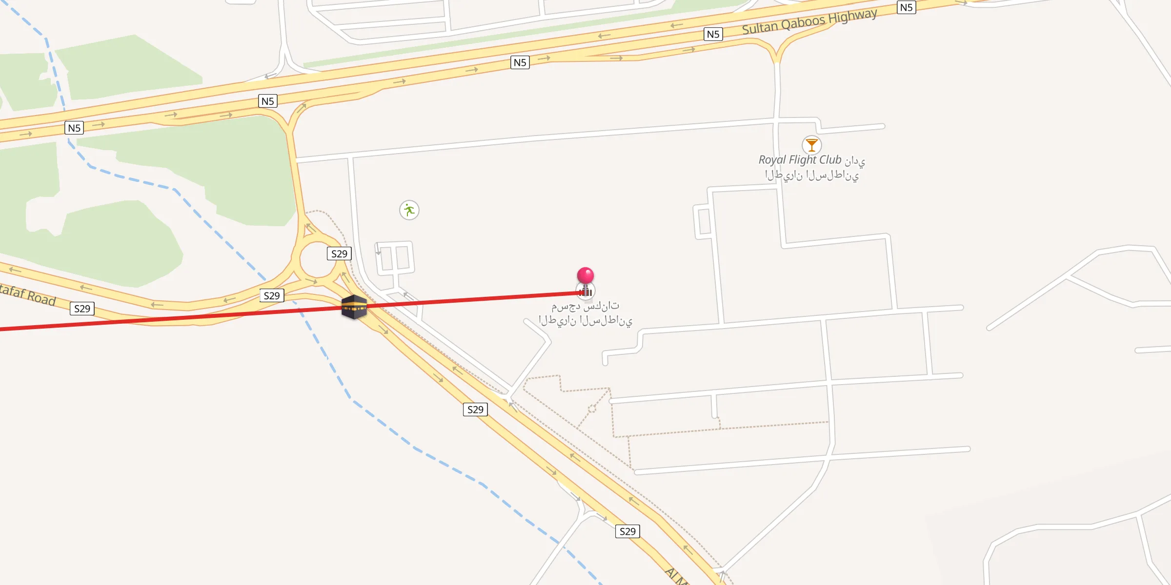 Carte de localisation : مسجد سكنات الطيران السلطاني