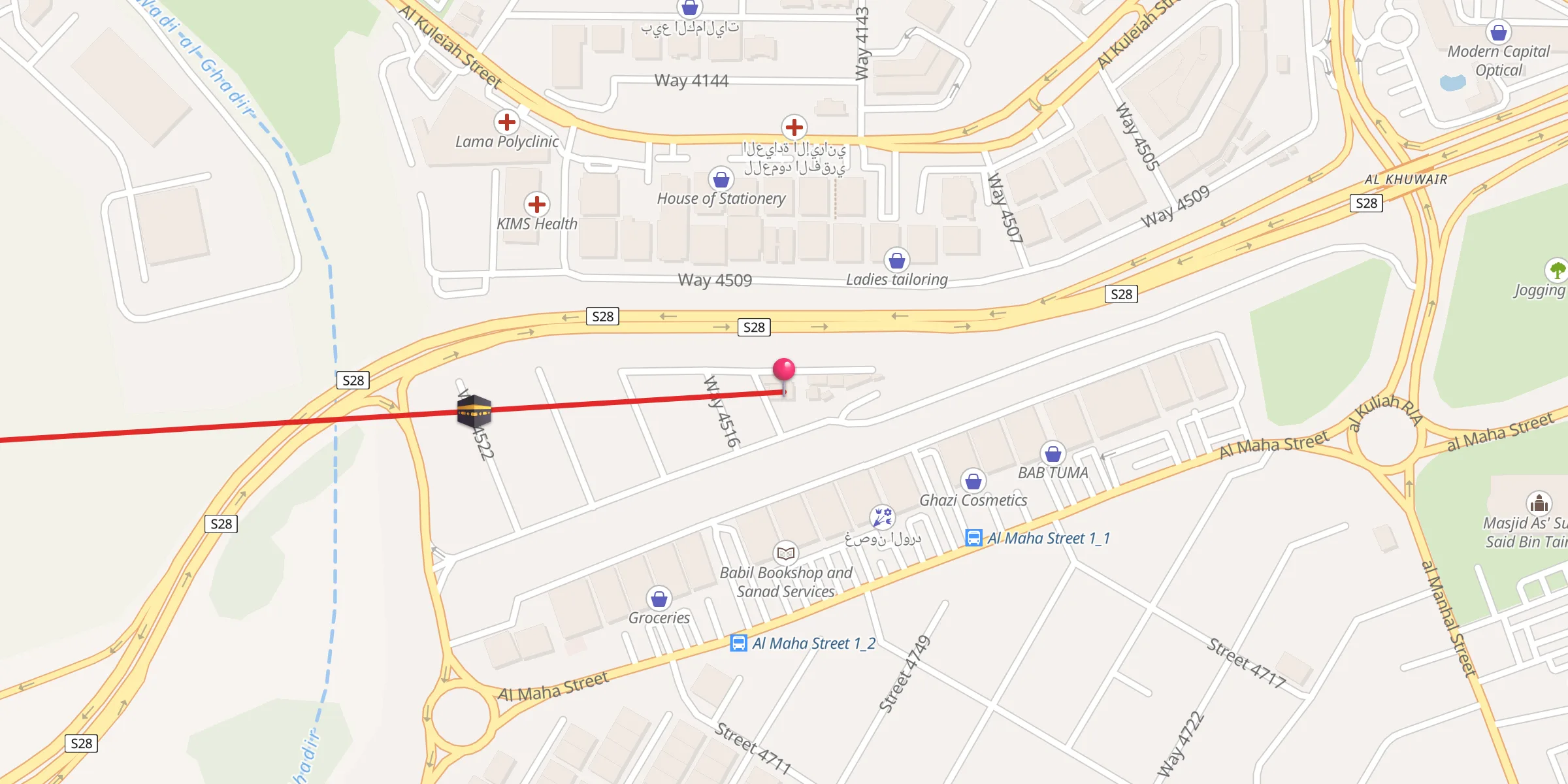 Carte de localisation : Abdullah Ibn Abi Rawaha Mosque