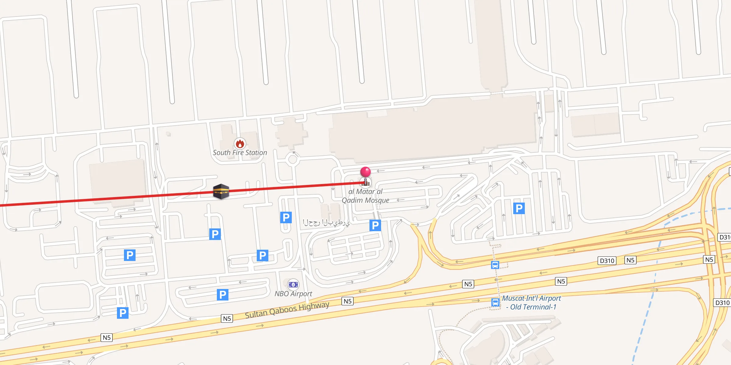 Carte de localisation : al Matar al Qadim Mosque