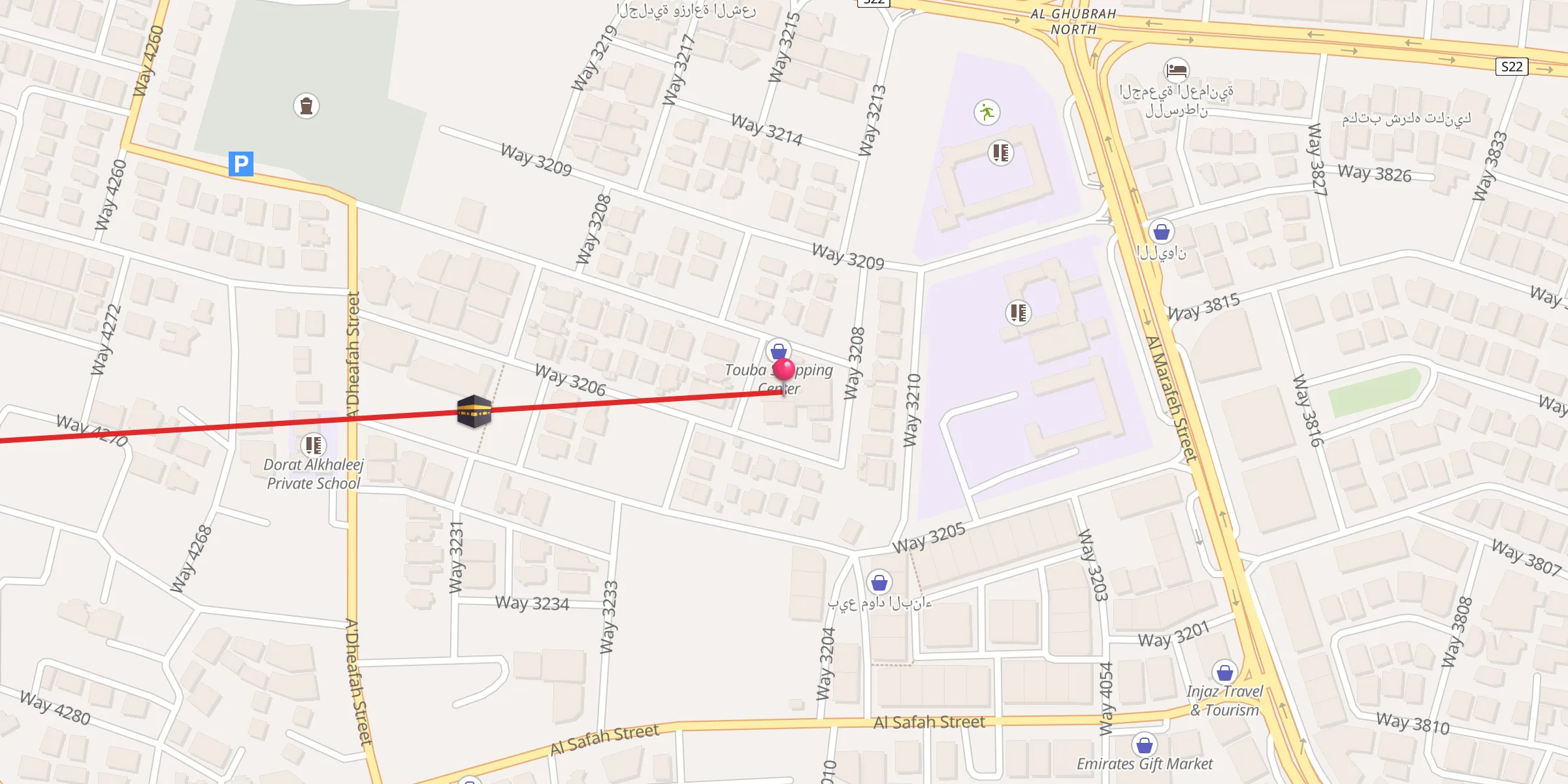 Carte de localisation : Al Tawbah Mosque