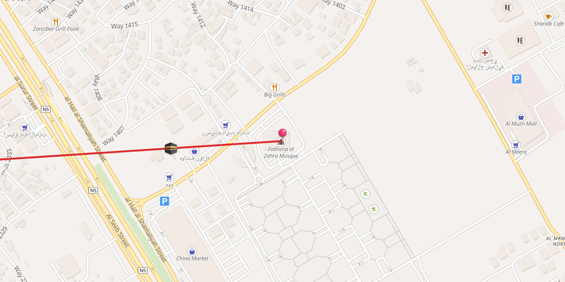 Carte de localisation : Fathima al Zahra Mosque