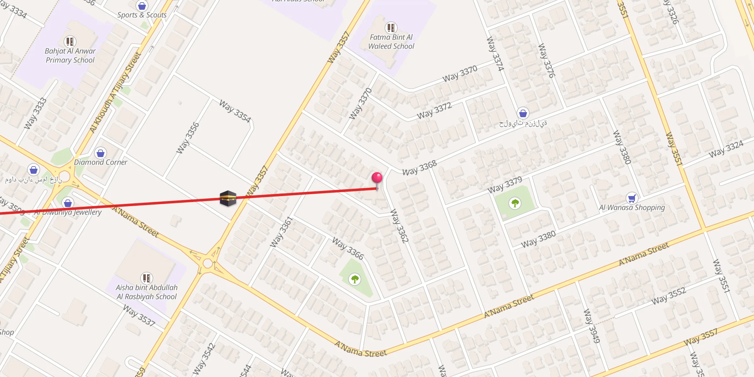 Carte de localisation : Abdulrahman Ibn Aouwf Mosque