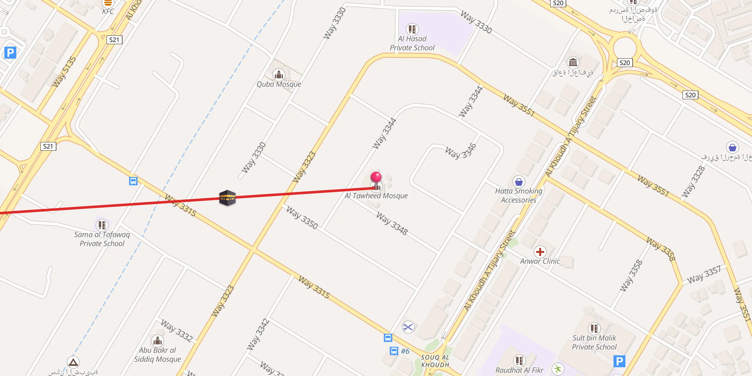 Carte de localisation : Al Tawheed Mosque