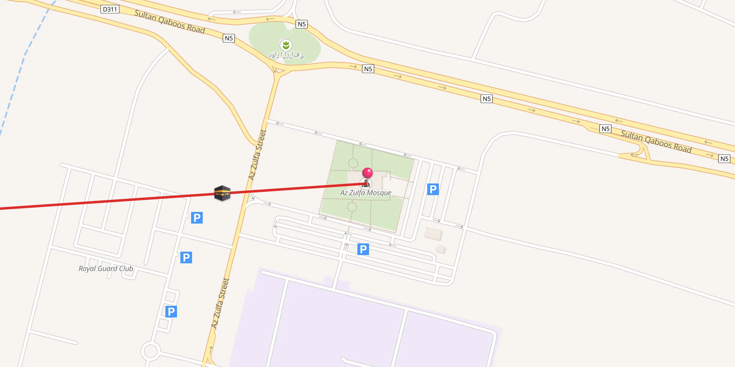 Carte de localisation : Az Zulfa Mosque
