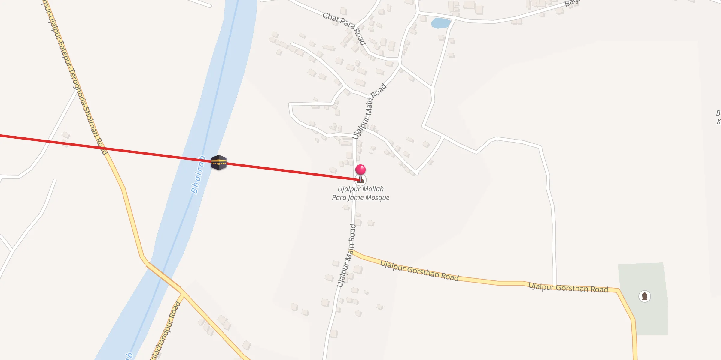 Carte de localisation : Ujalpur Mollah Para Jame Mosque