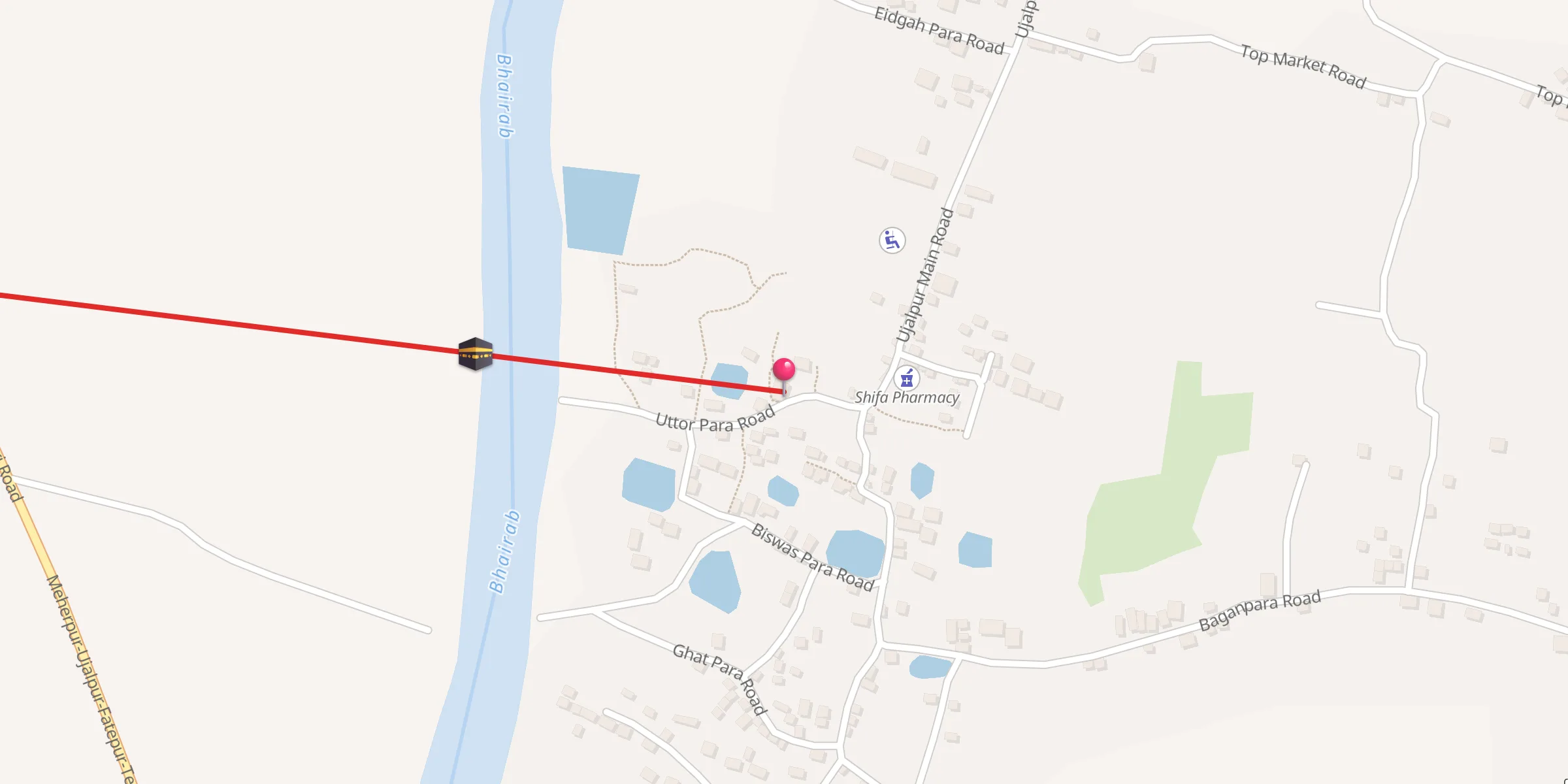 Carte de localisation : Ujalpur Uttor Para Jame Mosque