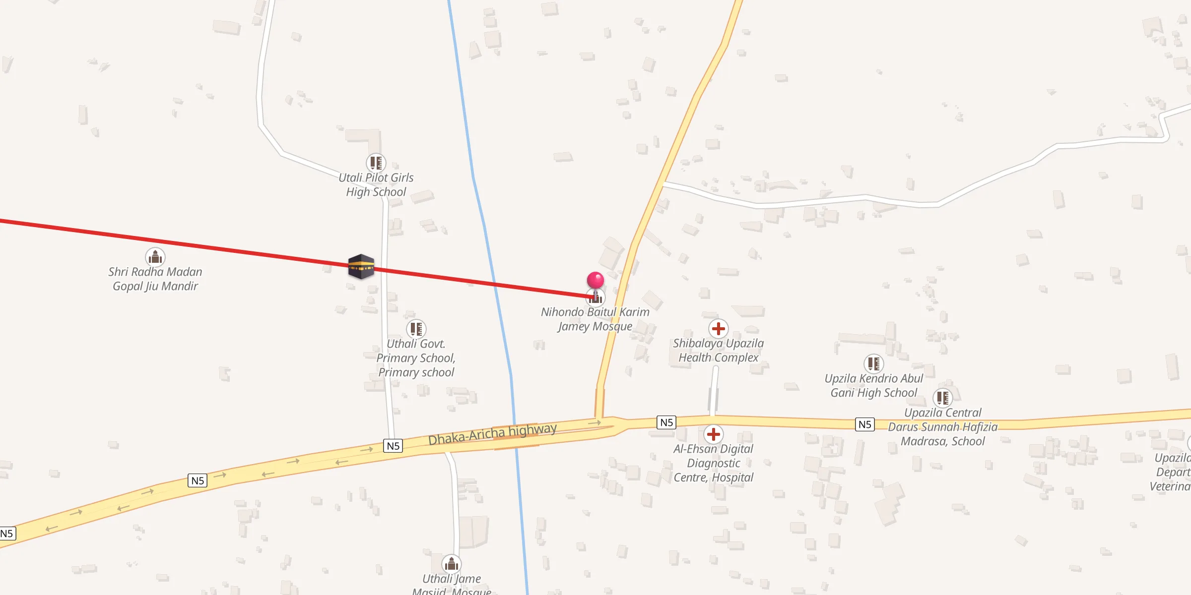 Carte de localisation : Nihondo Baitul Karim Jamey Mosque
