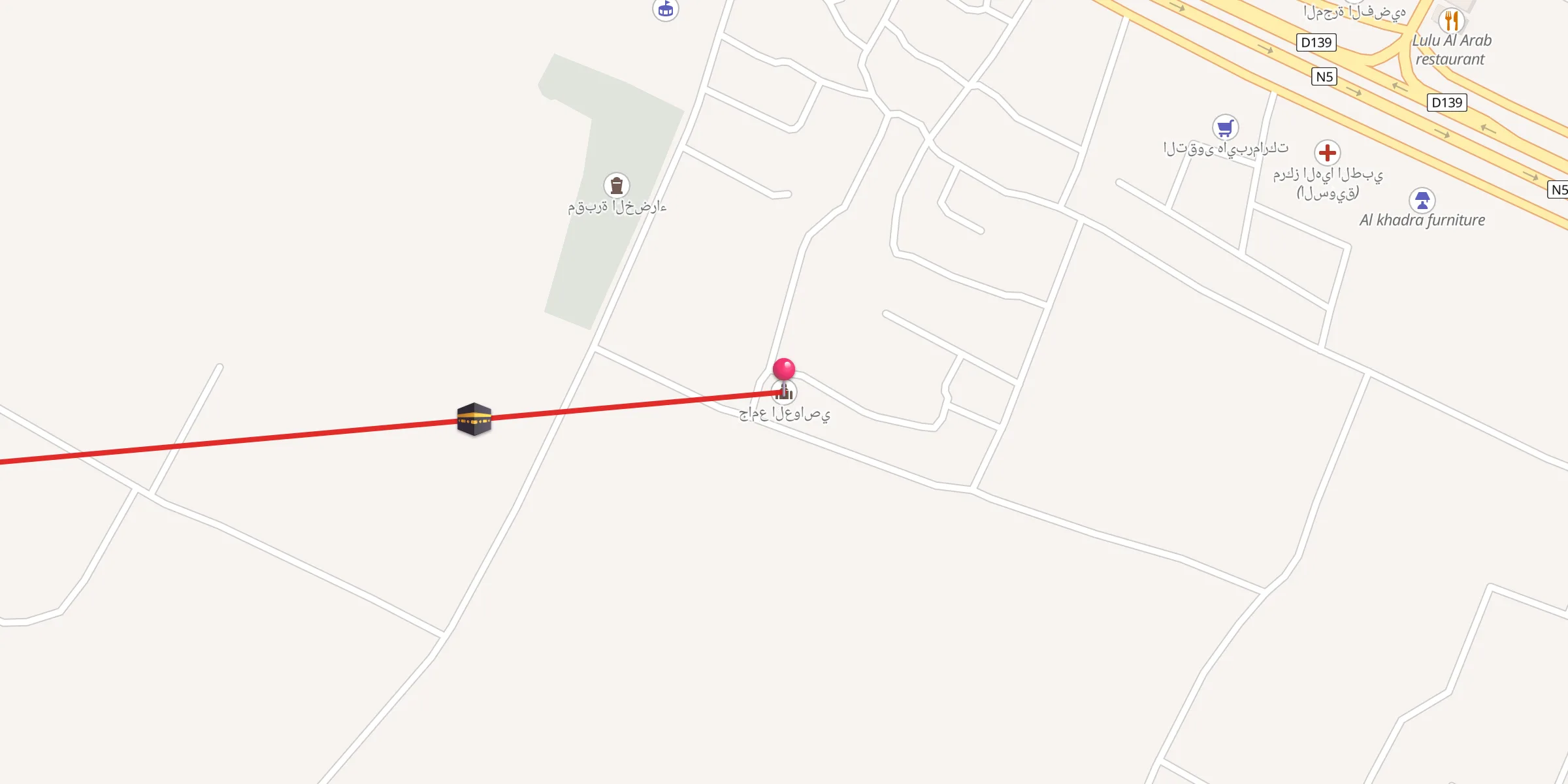 Carte de localisation : جامع العواصي