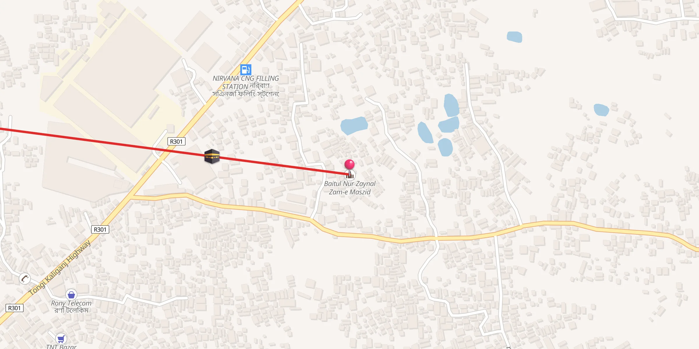 Carte de localisation : Baitul Nur Zaynal Zam-e Maszid