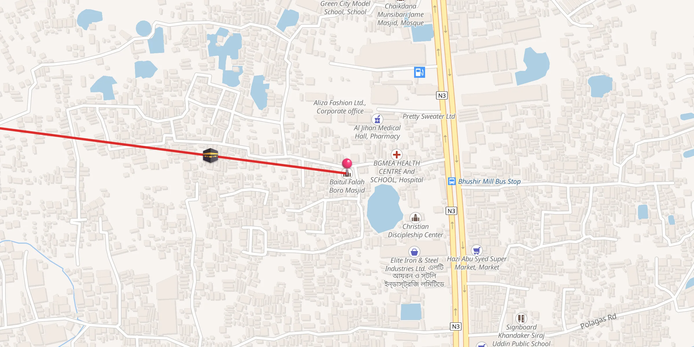 Carte de localisation : Baitul Falah Boro Masjid