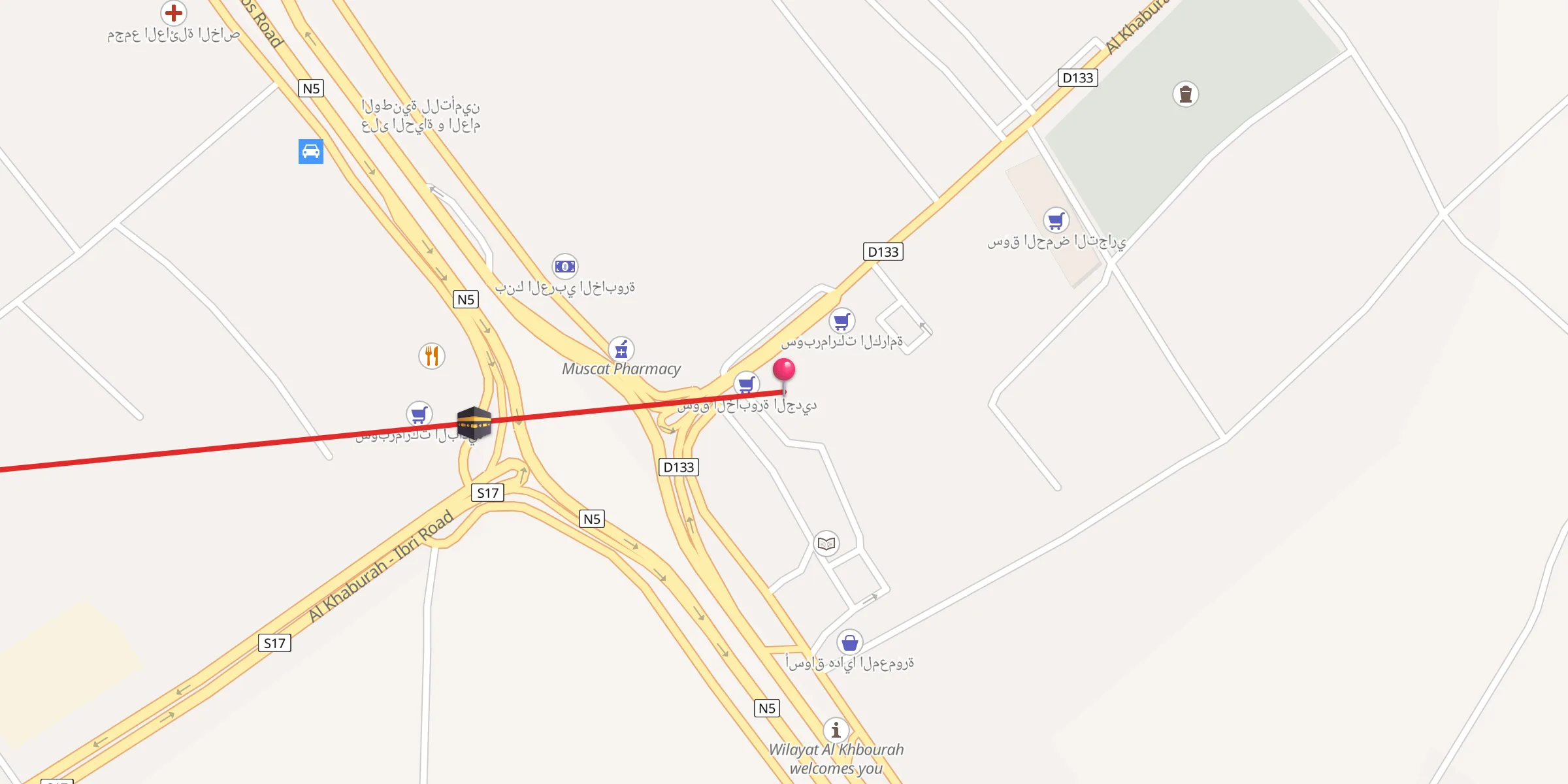 Carte de localisation : مسجد السوق بالطابق الأول