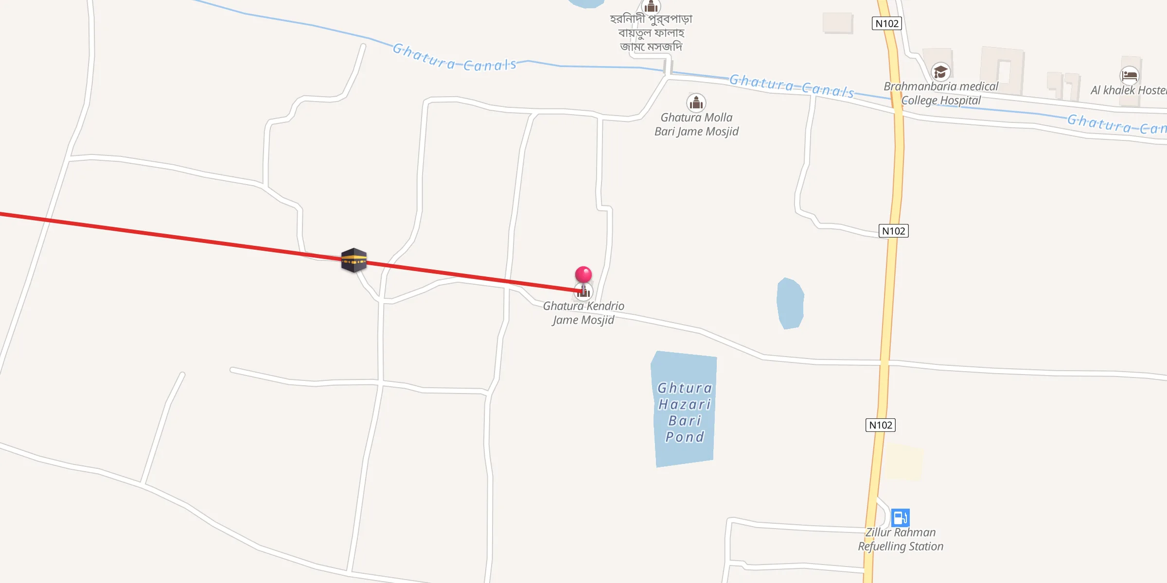 Carte de localisation : Ghatura Kendrio Jame Mosjid