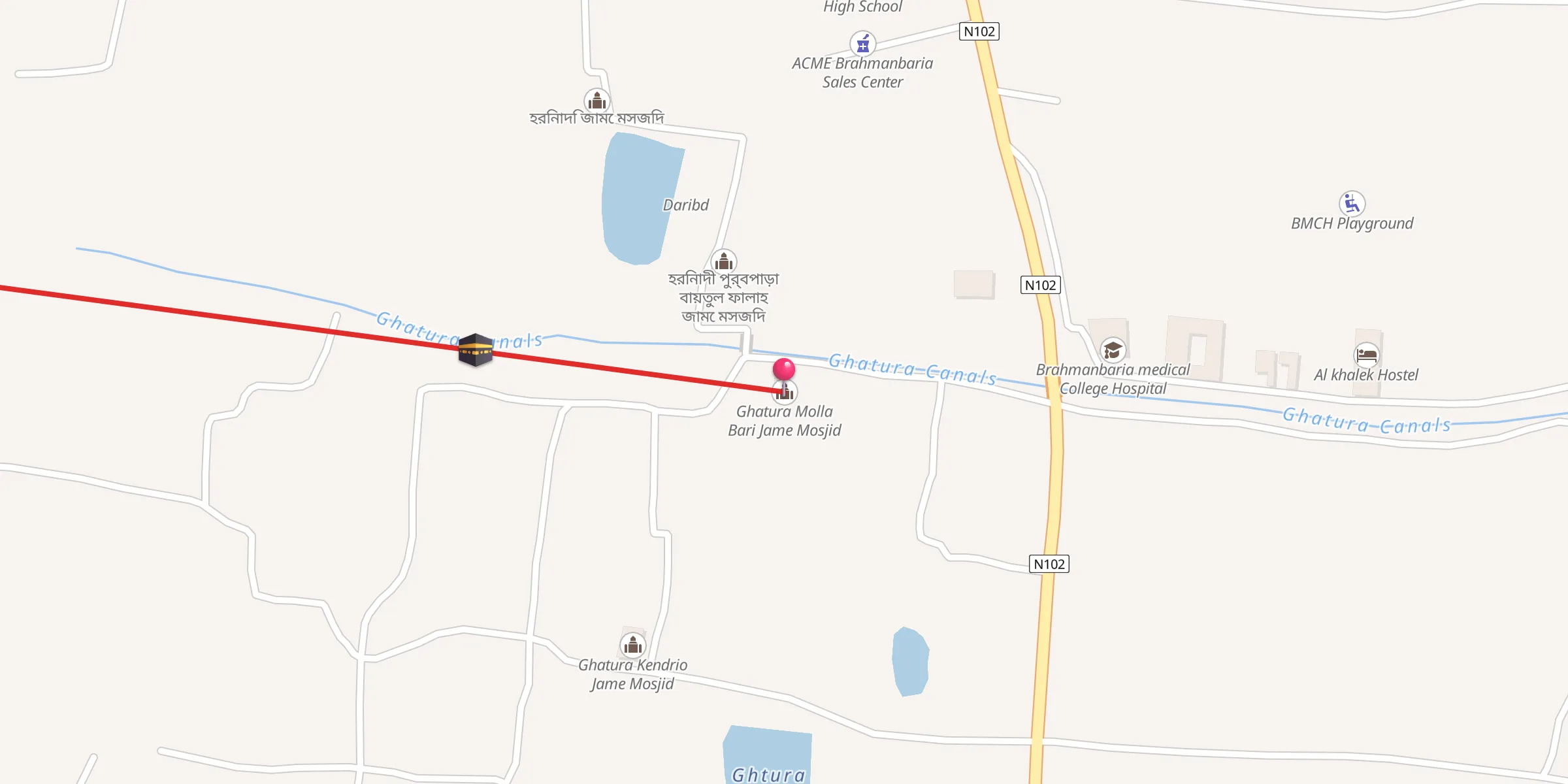 Carte de localisation : Ghatura Molla Bari Jame Mosjid