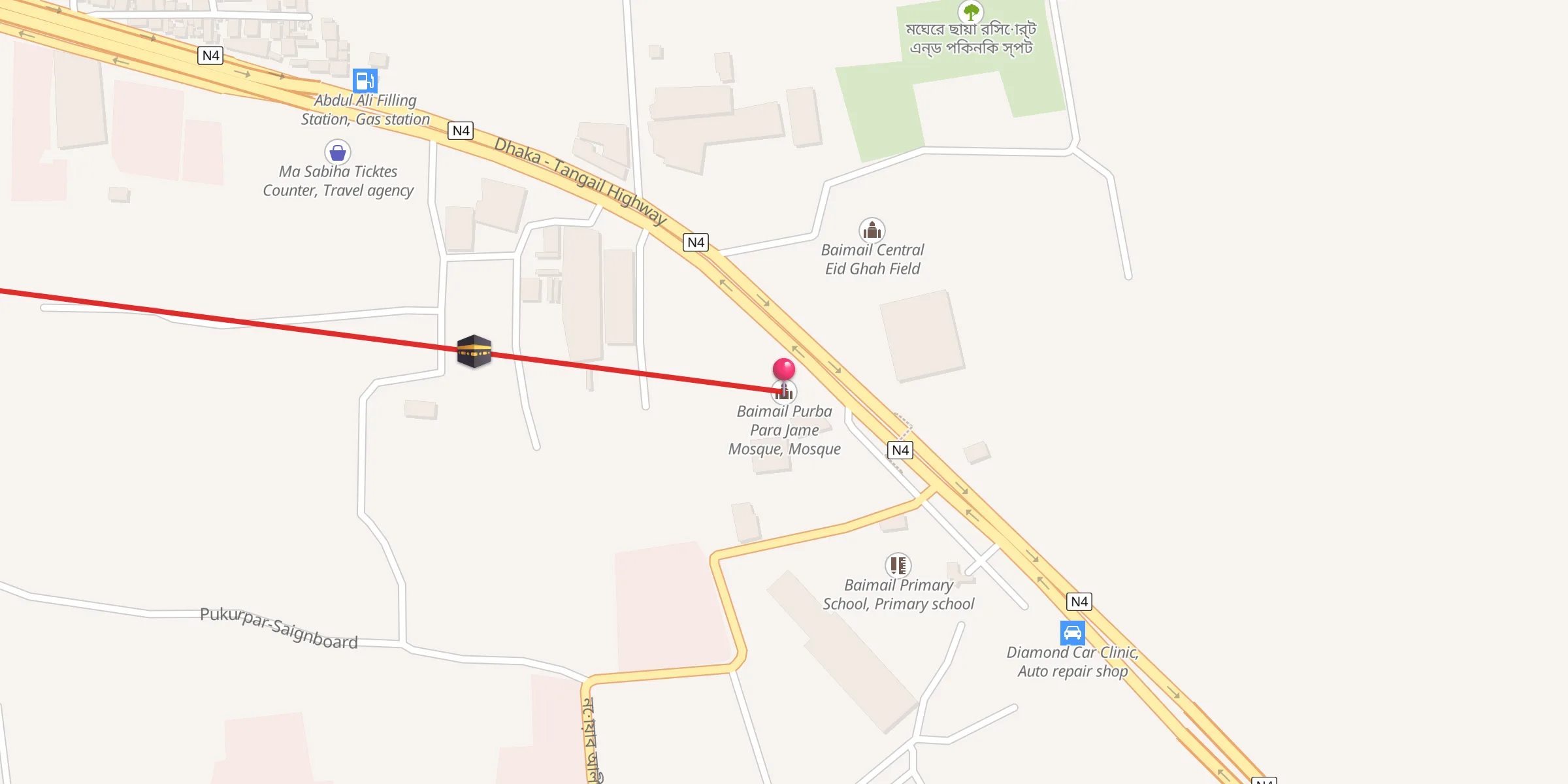 Carte de localisation : Baimail Purba Para Jame Mosque, Mosque