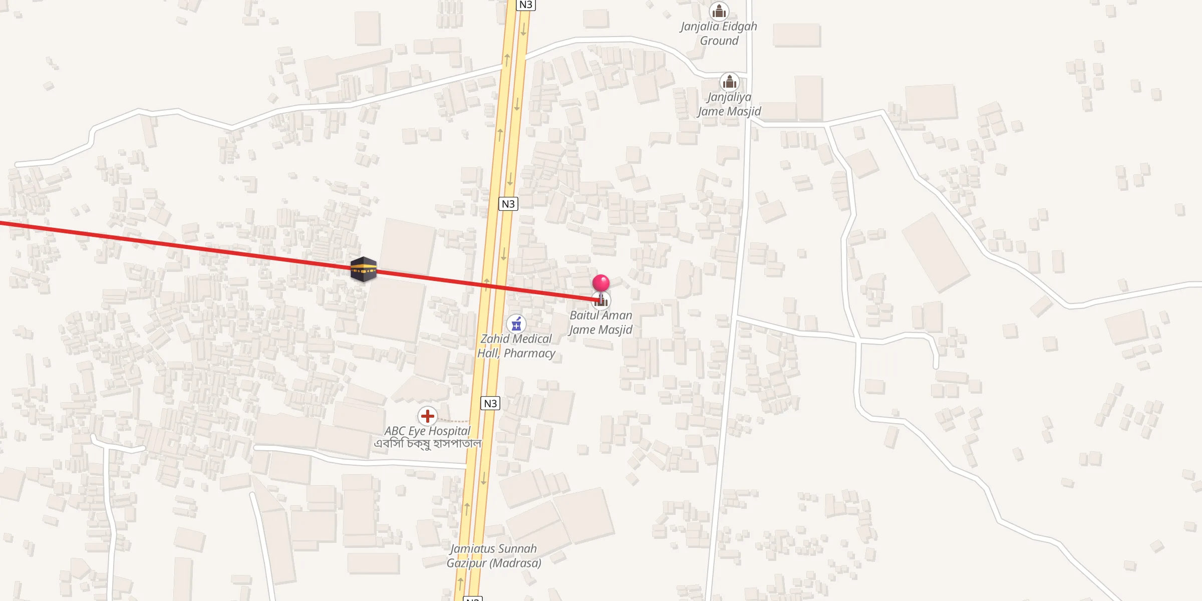Carte de localisation : Baitul Aman Jame Masjid