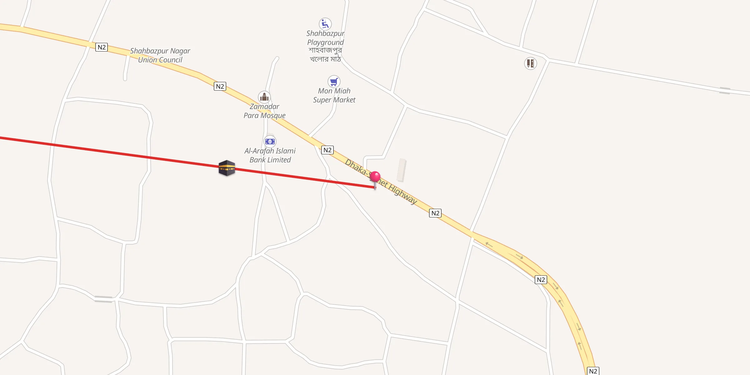 Carte de localisation : জামে মসজিদ, শাহবাজপুর