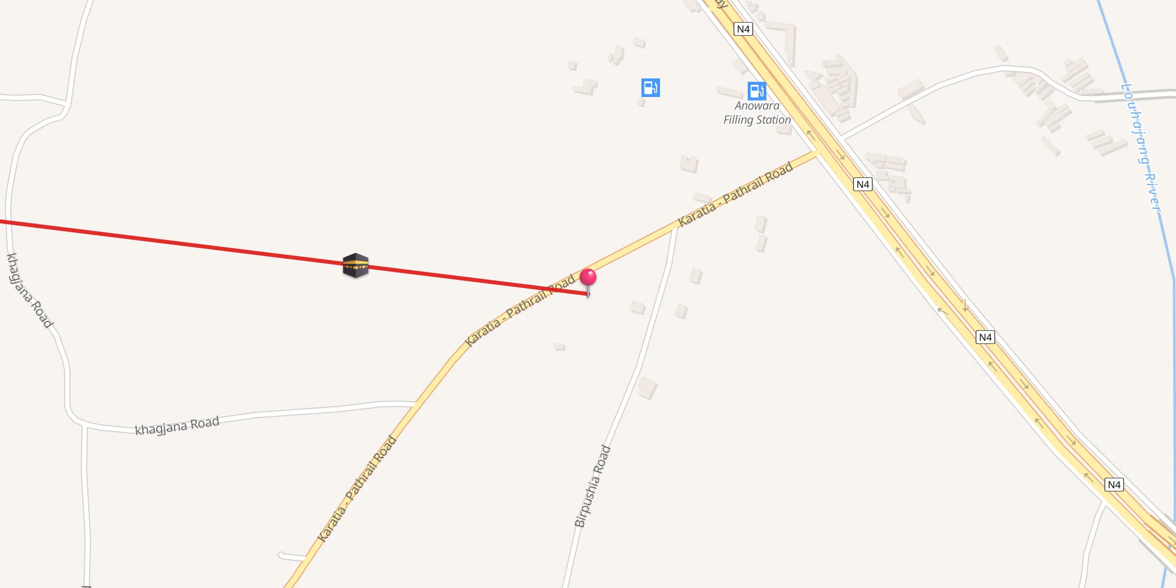 Carte de localisation : Birpushia Uttar Purbo Para Mosque