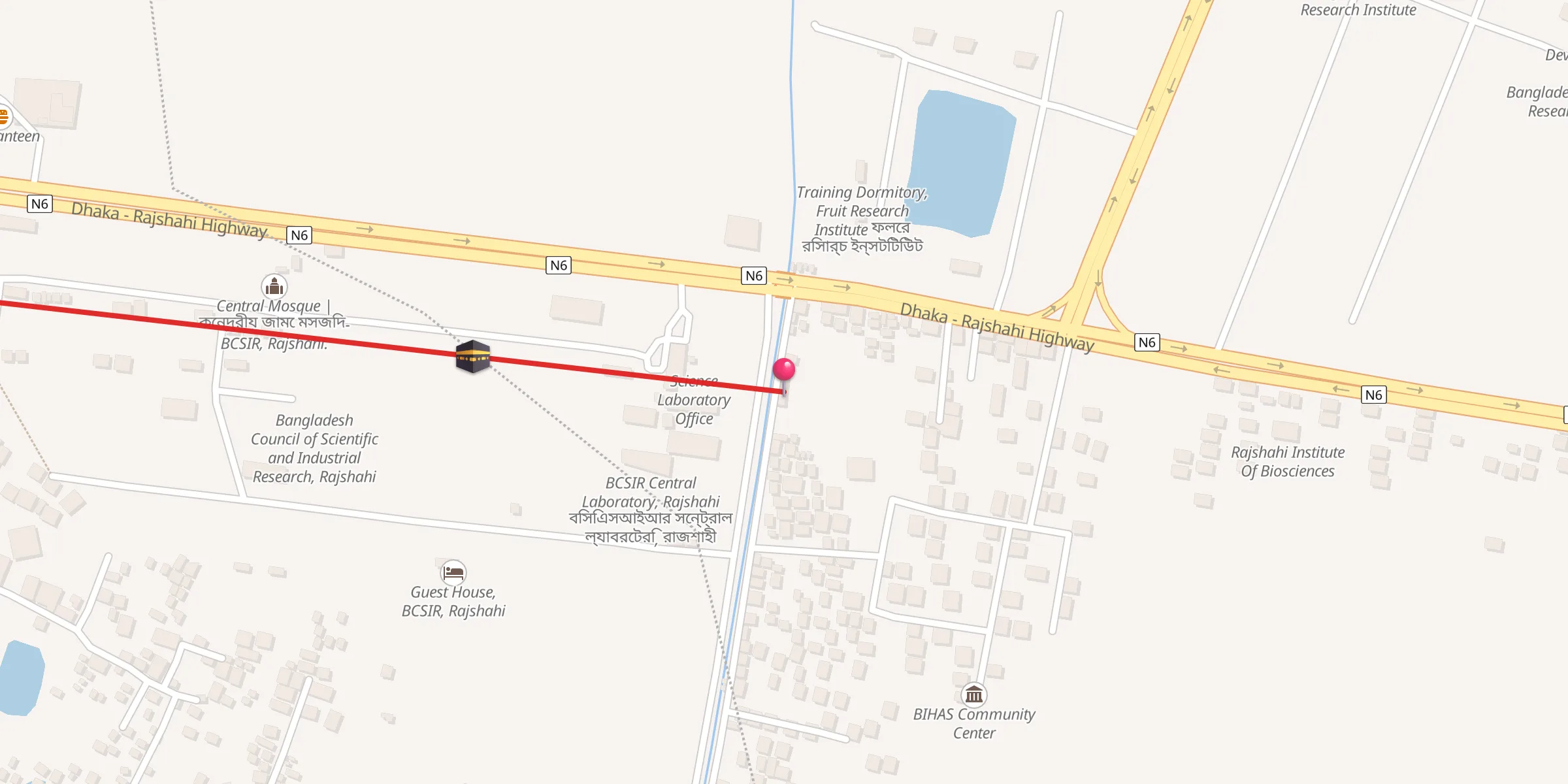 Carte de localisation : Chaudpai Jame Masjid, Rajshahi