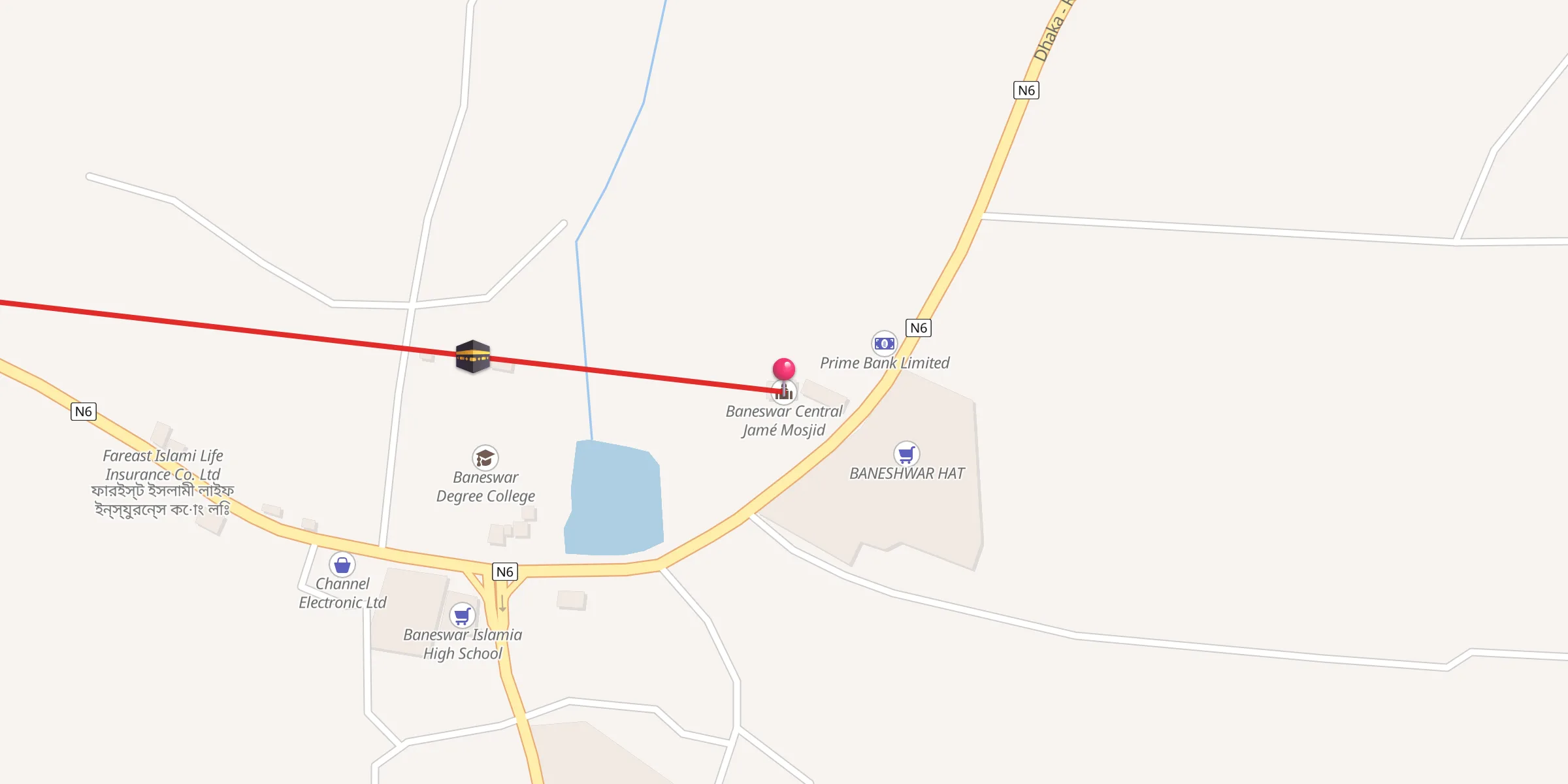 Carte de localisation : Baneswar Central Jamé Mosjid