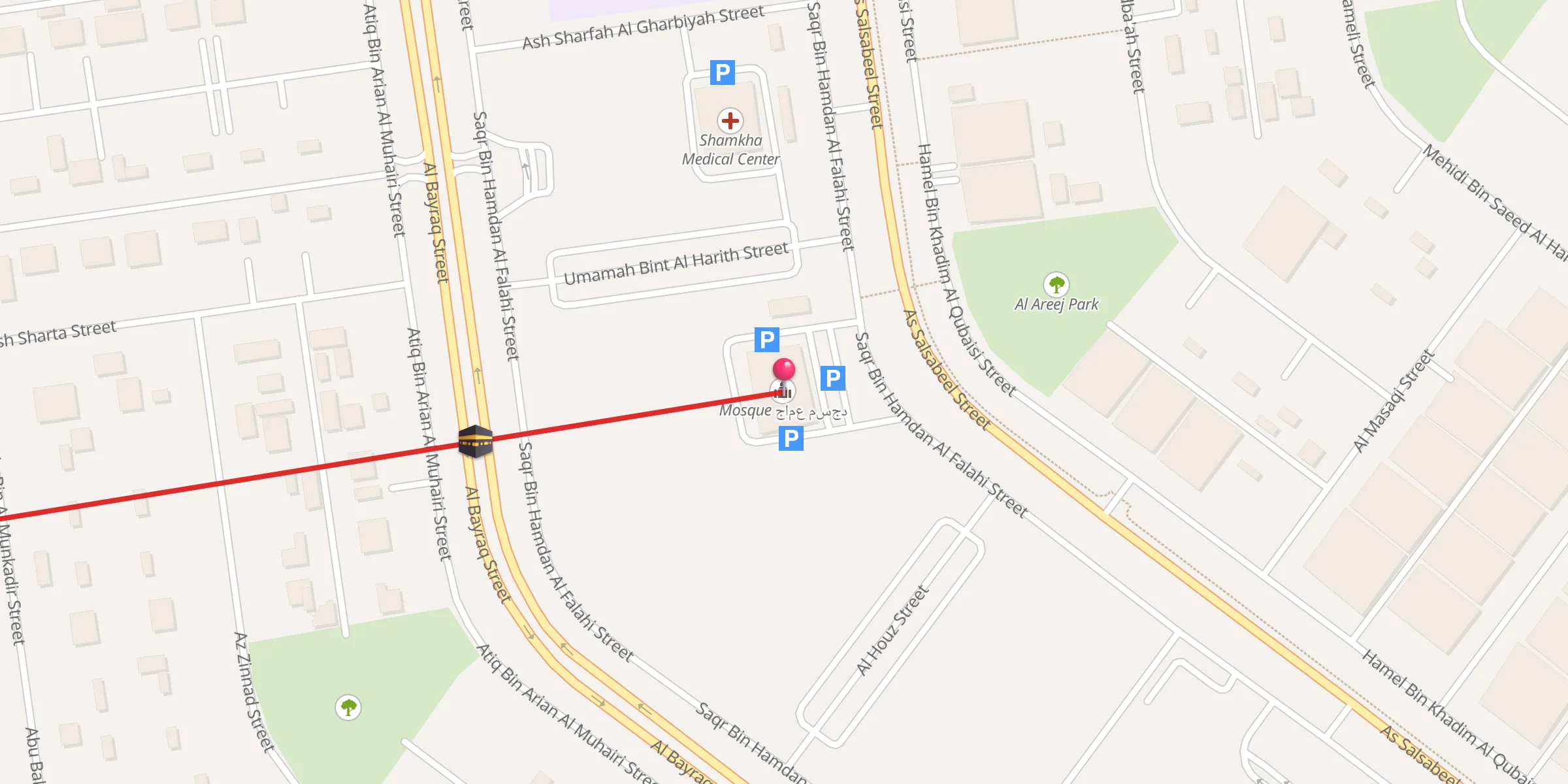 Carte de localisation : Mosque جامع مسجد
