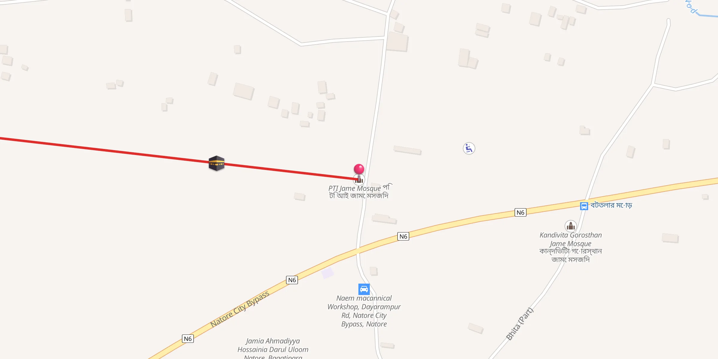 Carte de localisation : PTI Jame Mosque পি টি আই জামে মসজিদ