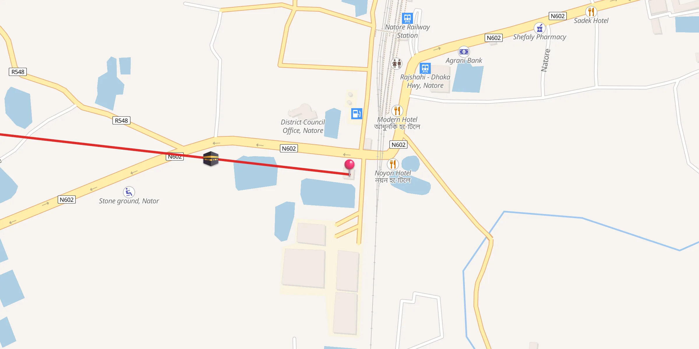 Carte de localisation : Natore Railway Station Jame Mosque,, Rajshahi - Dhaka Hwy, Natore