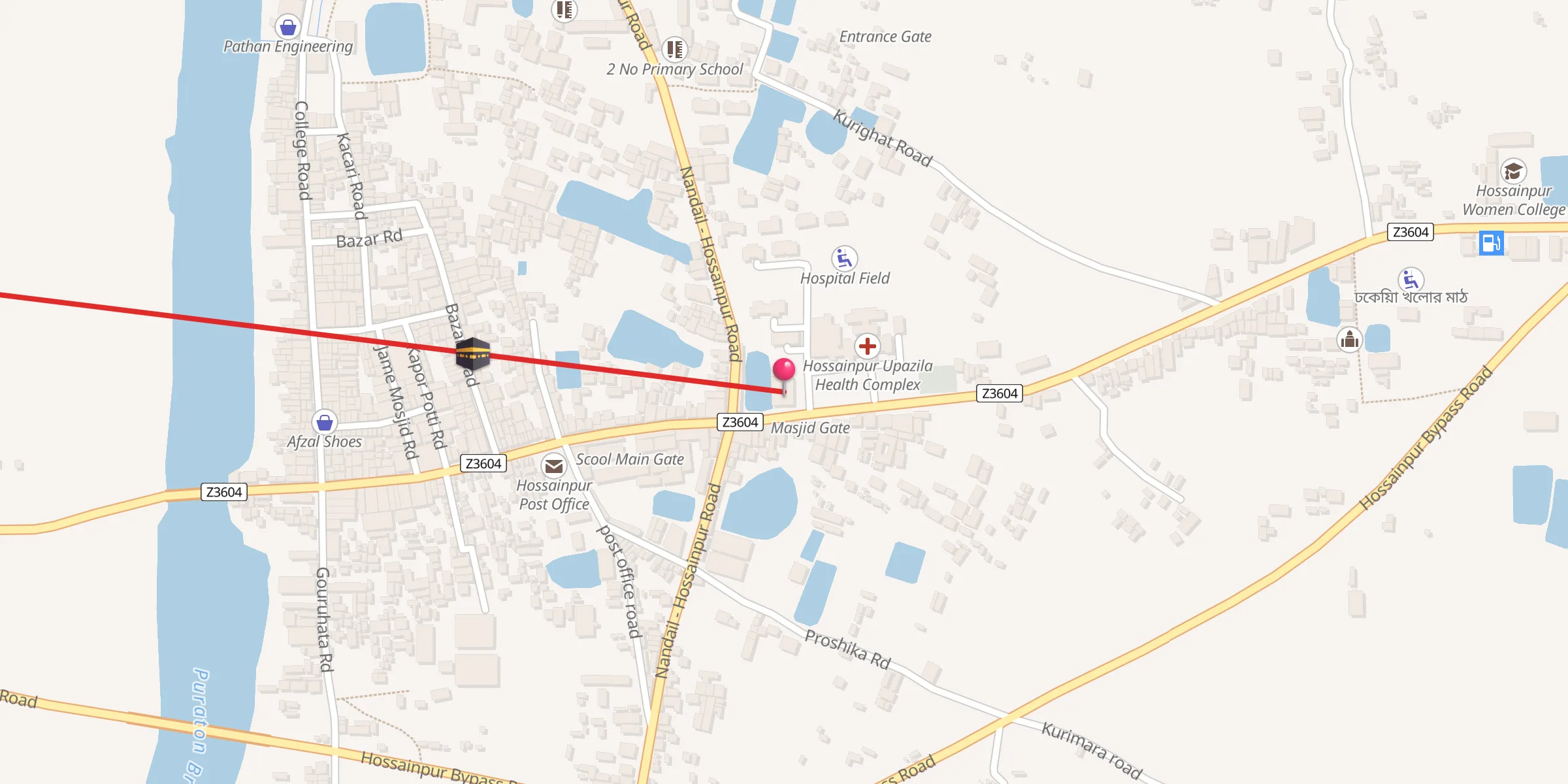Carte de localisation : Hossainpur Hospital Jame Mosjid