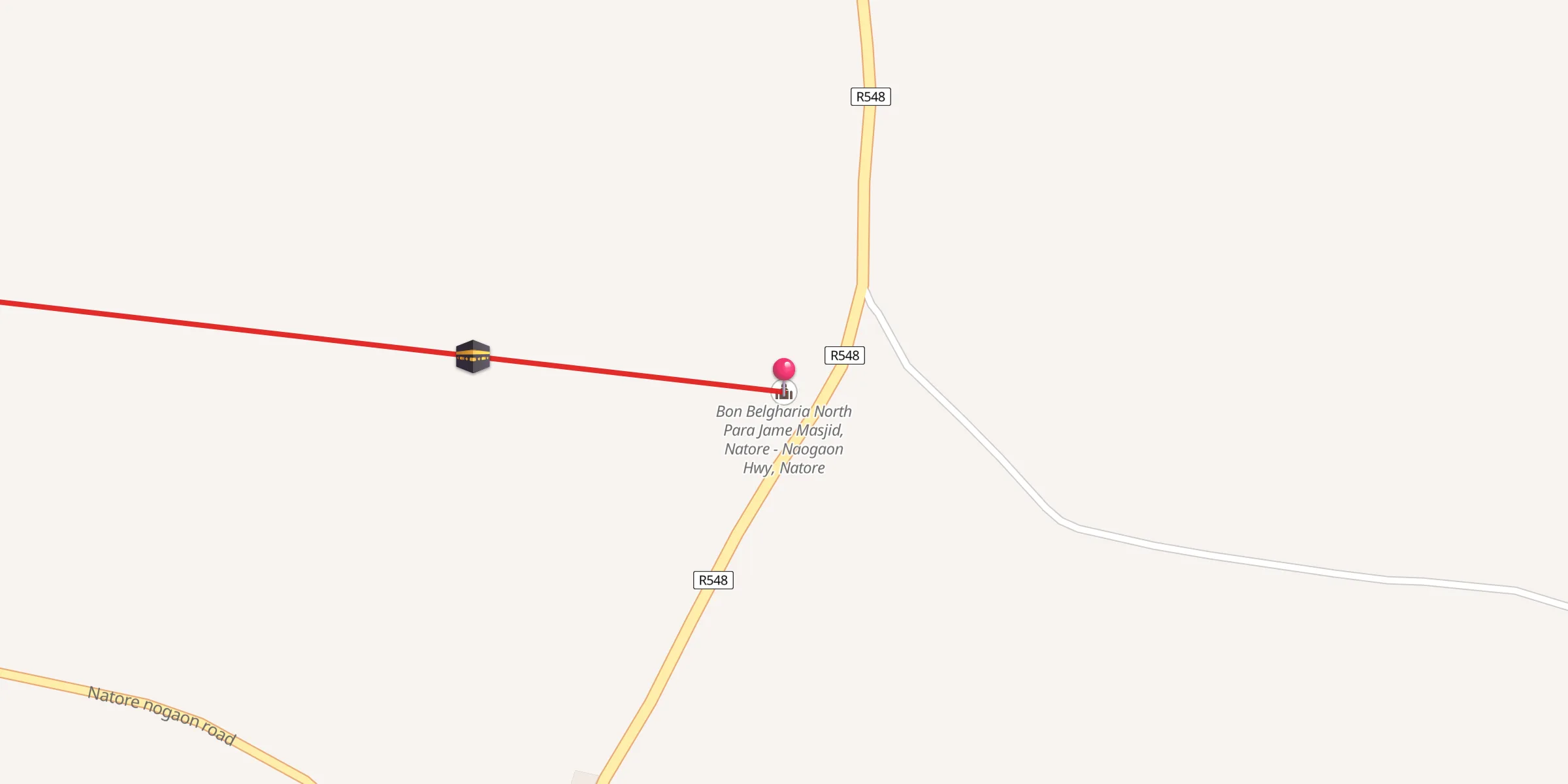Carte de localisation : Bon Belgharia North Para Jame Masjid, Natore - Naogaon Hwy, Natore