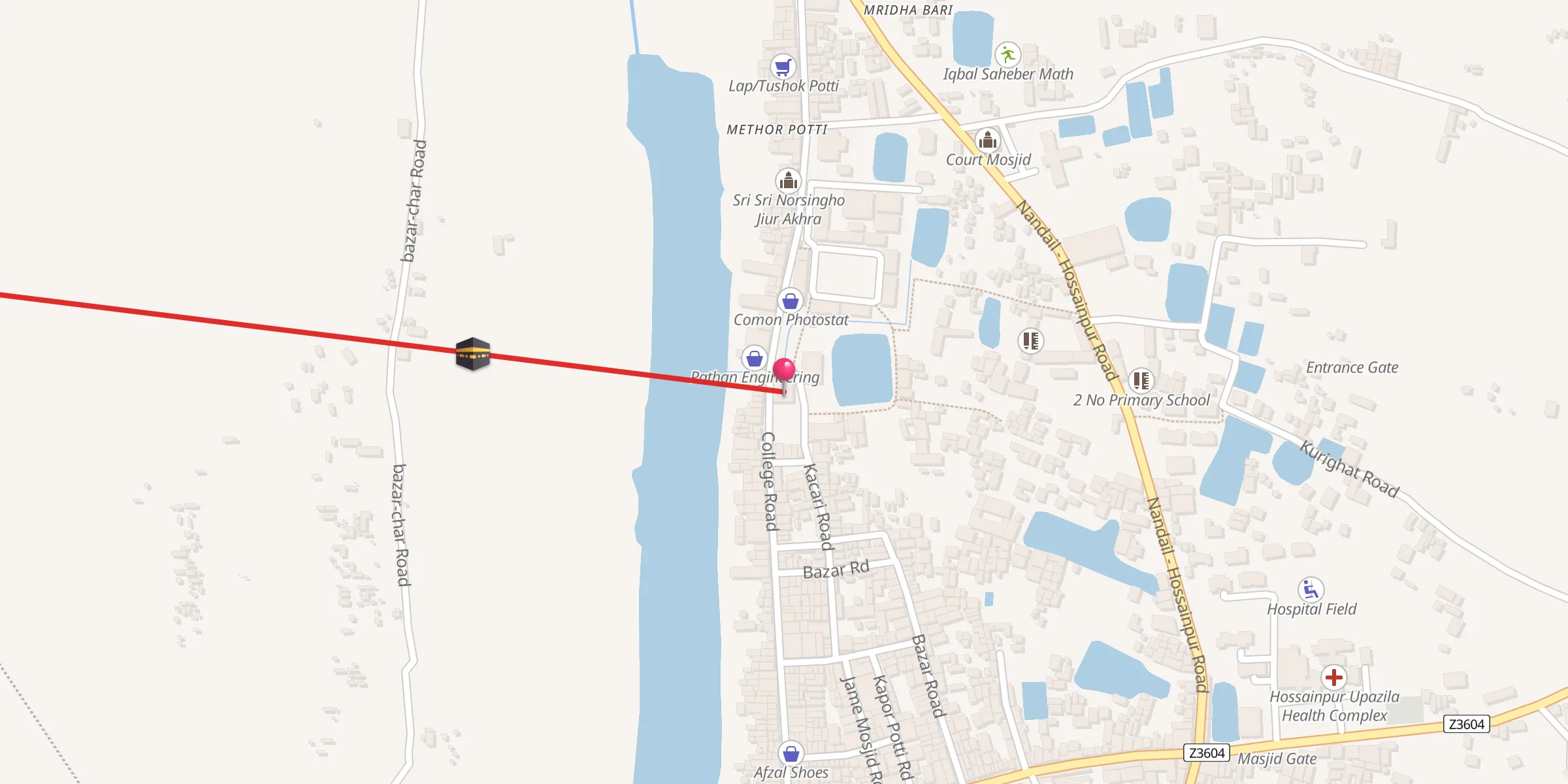 Carte de localisation : Hossainpur Upazila Jame Masjid