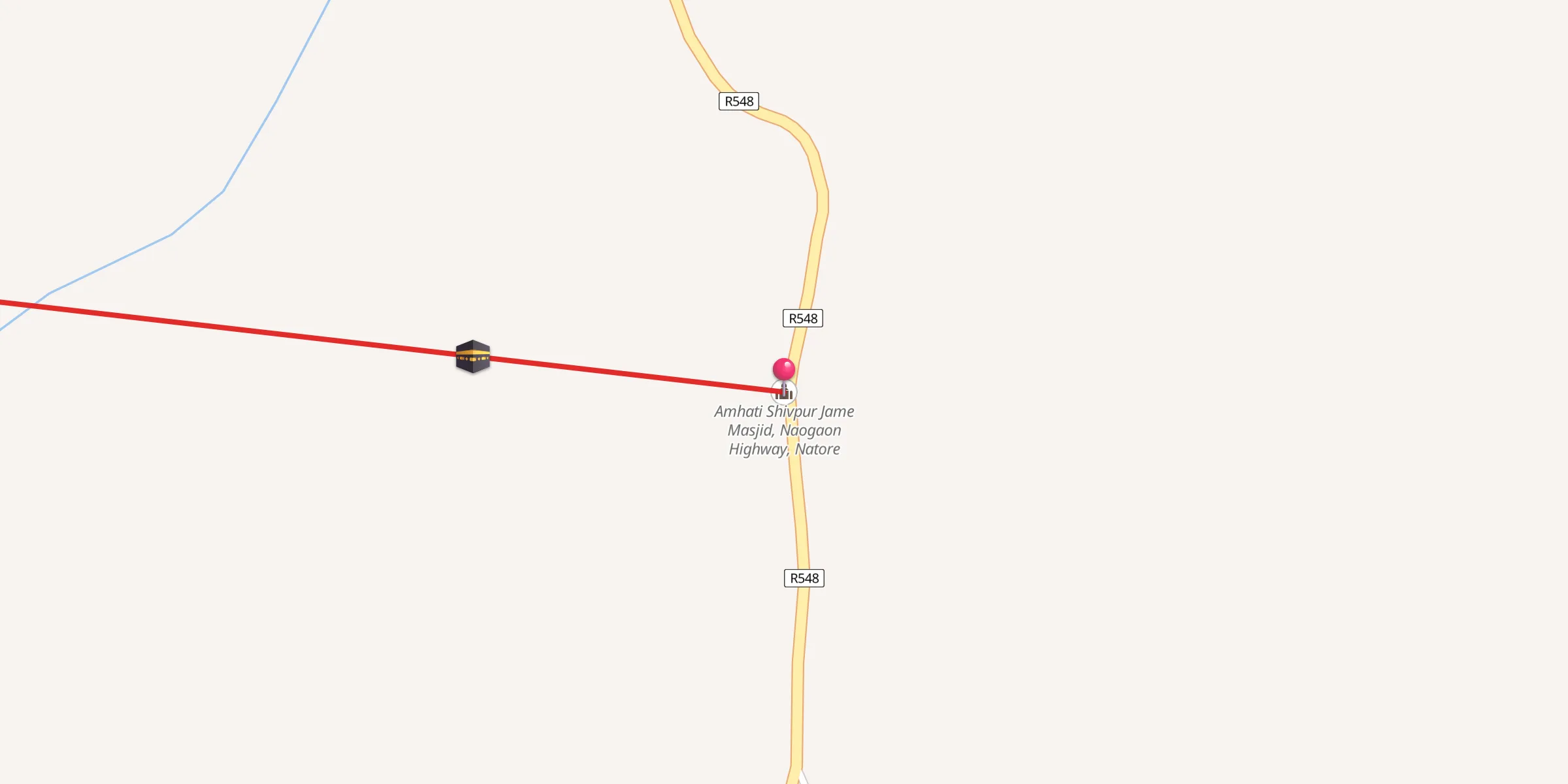 Carte de localisation : Amhati Shivpur Jame Masjid, Naogaon Highway, Natore