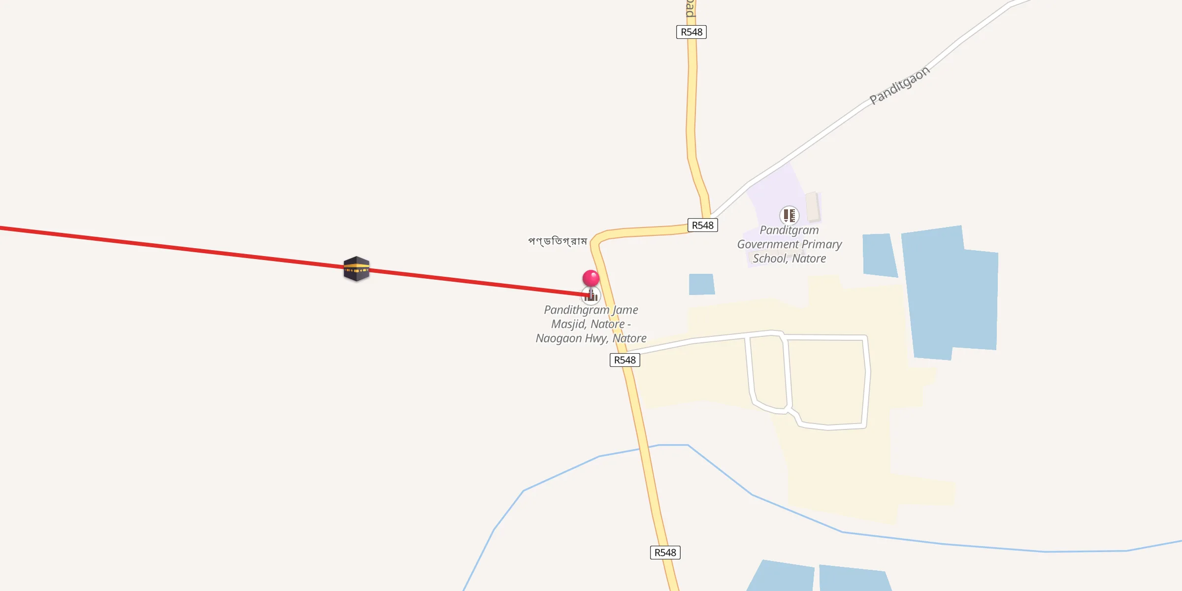 Carte de localisation : Pandithgram Jame Masjid, Natore - Naogaon Hwy, Natore