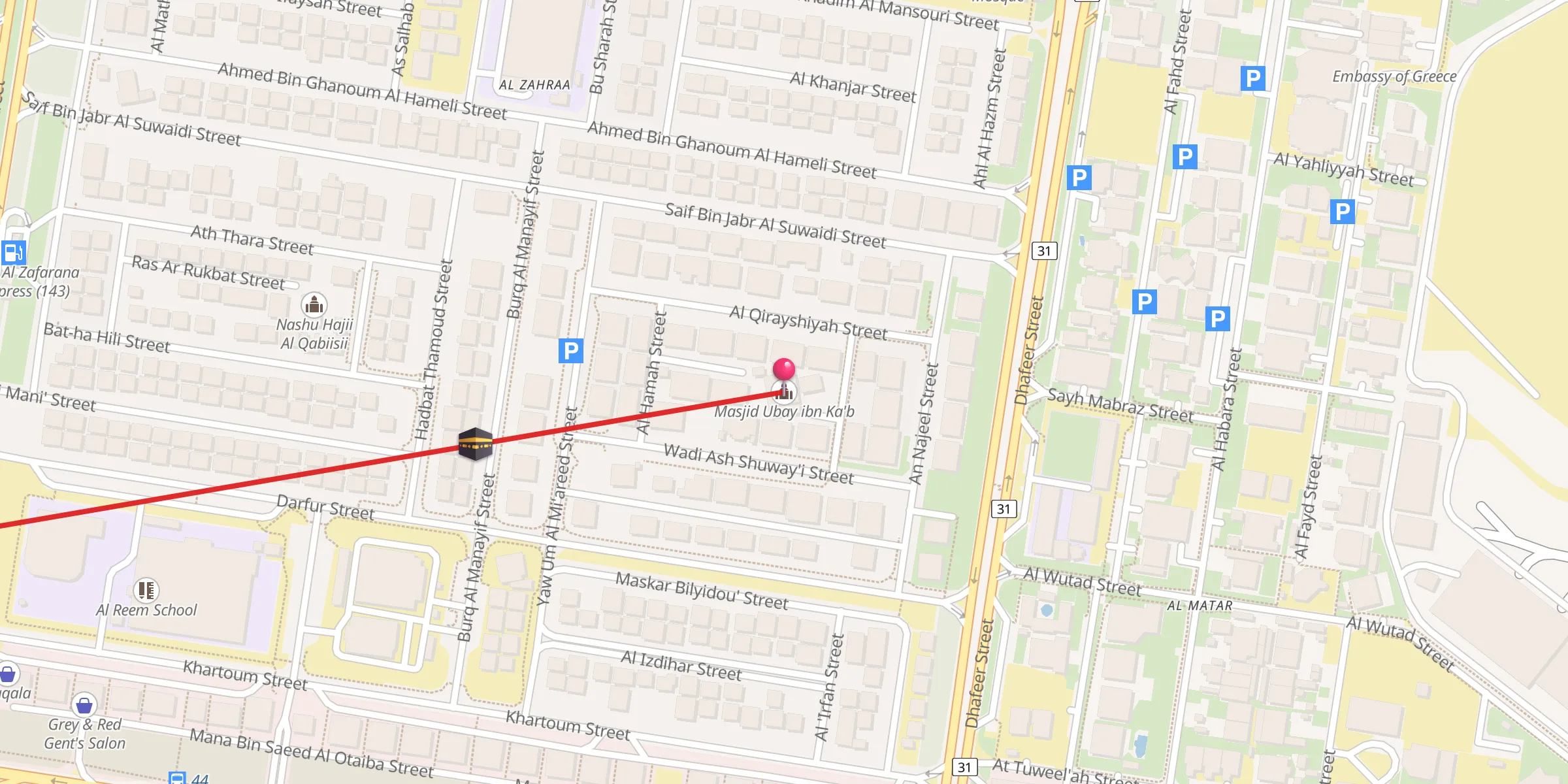 Carte de localisation : Masjid Ubay ibn Ka'b