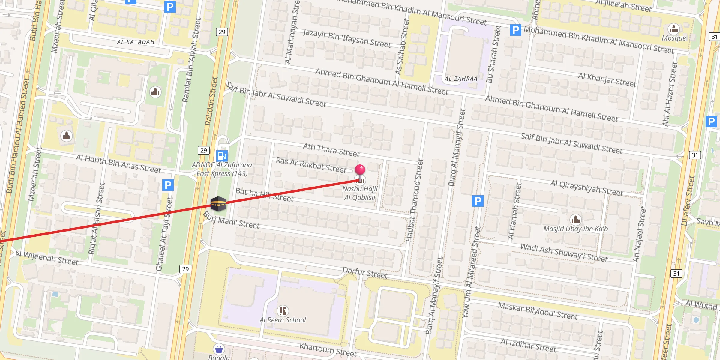 Carte de localisation : Nashu Hajii Al Qabiisii