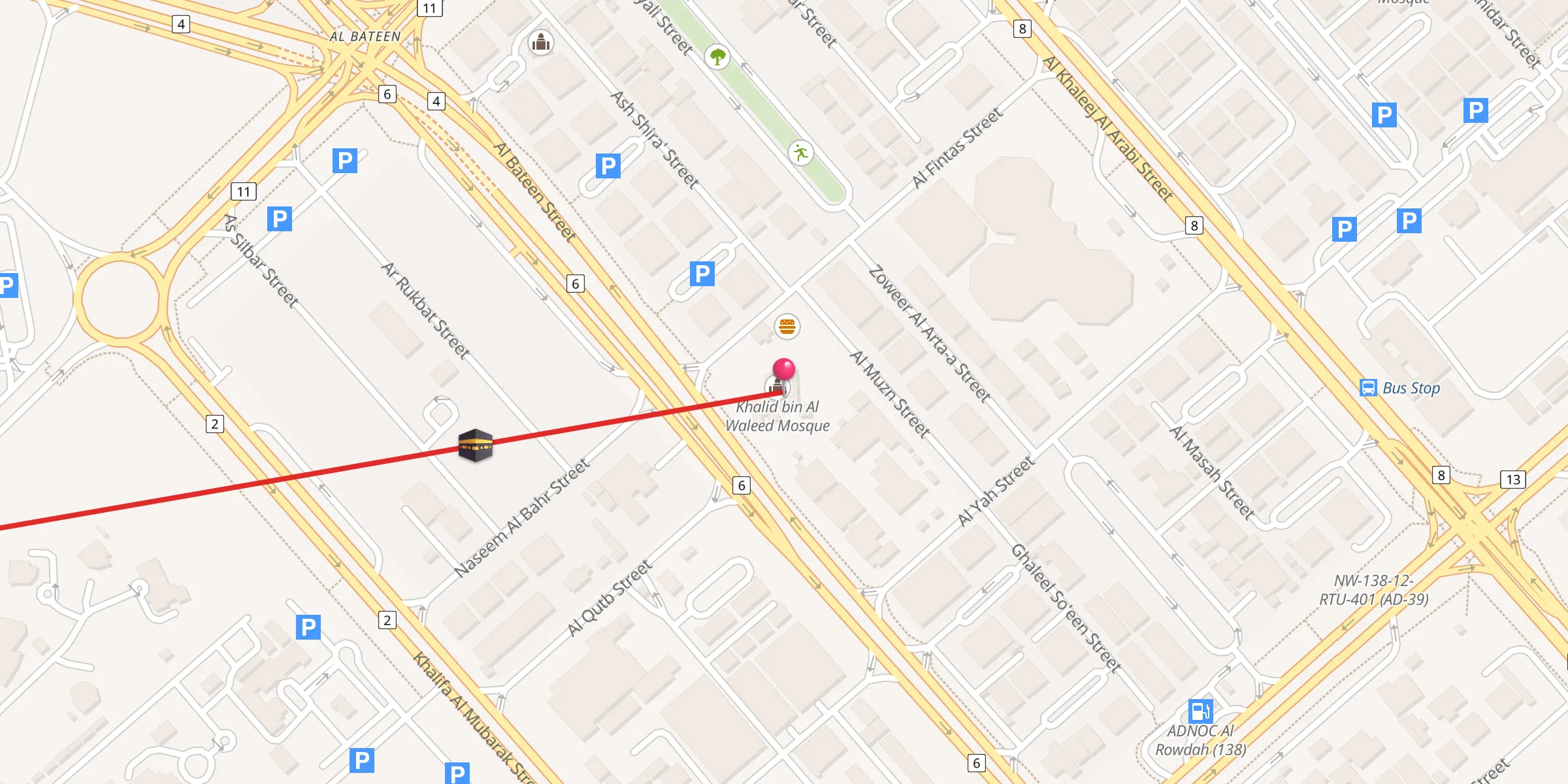 Carte de localisation : Khalid bin Al Waleed Mosque