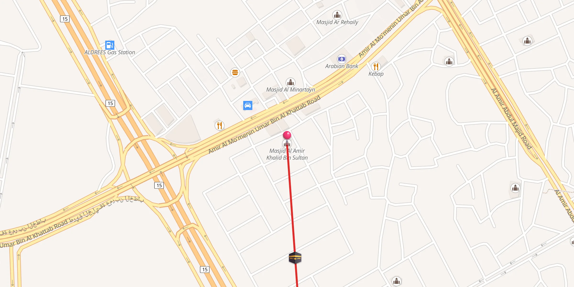 Carte de localisation : Masjid Al Amir Khalid Bin Sultan