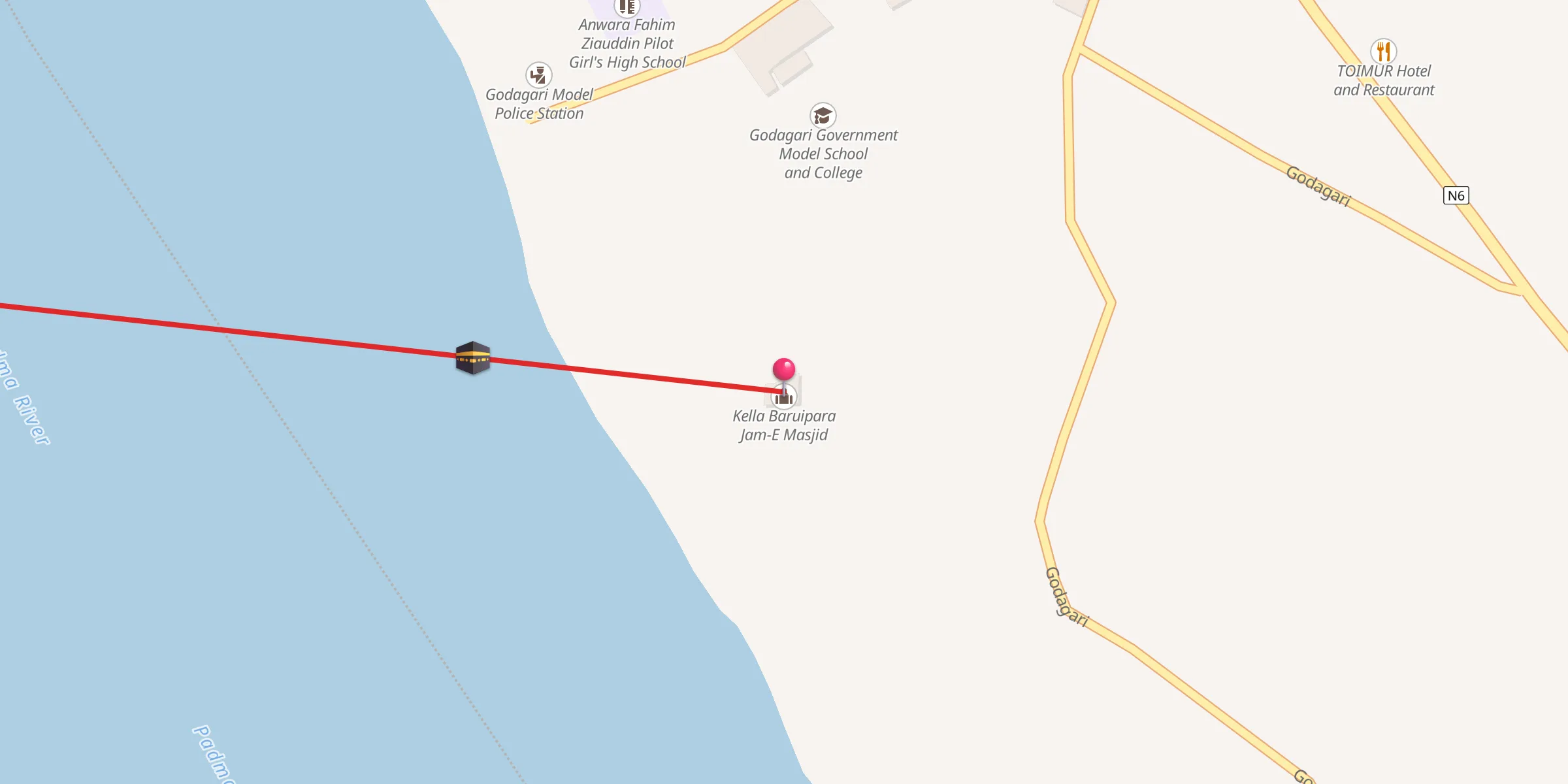 Carte de localisation : Kella Baruipara Jam-E Masjid