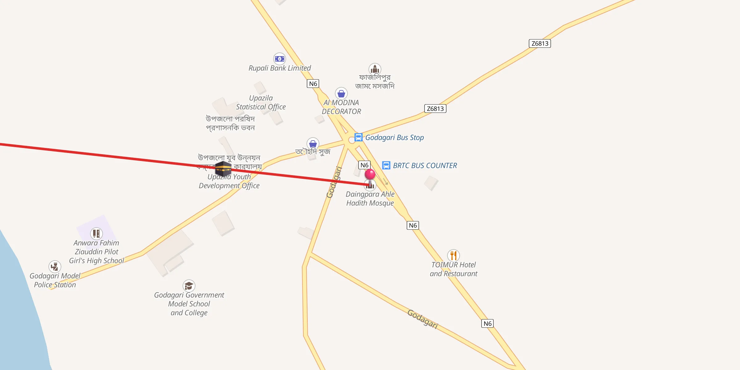 Carte de localisation : Daingpara Ahle Hadith Mosque