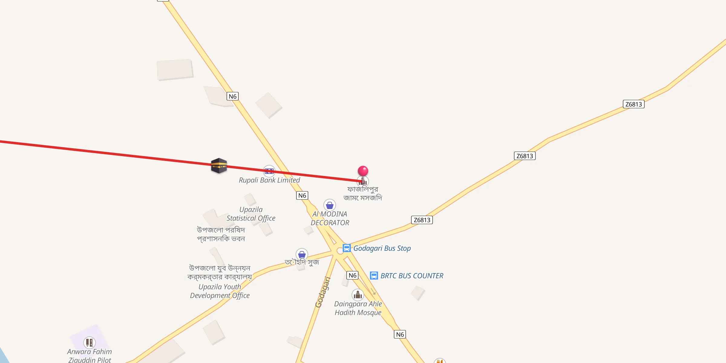 Carte de localisation : ফাজিলপুর জামে মসজিদ