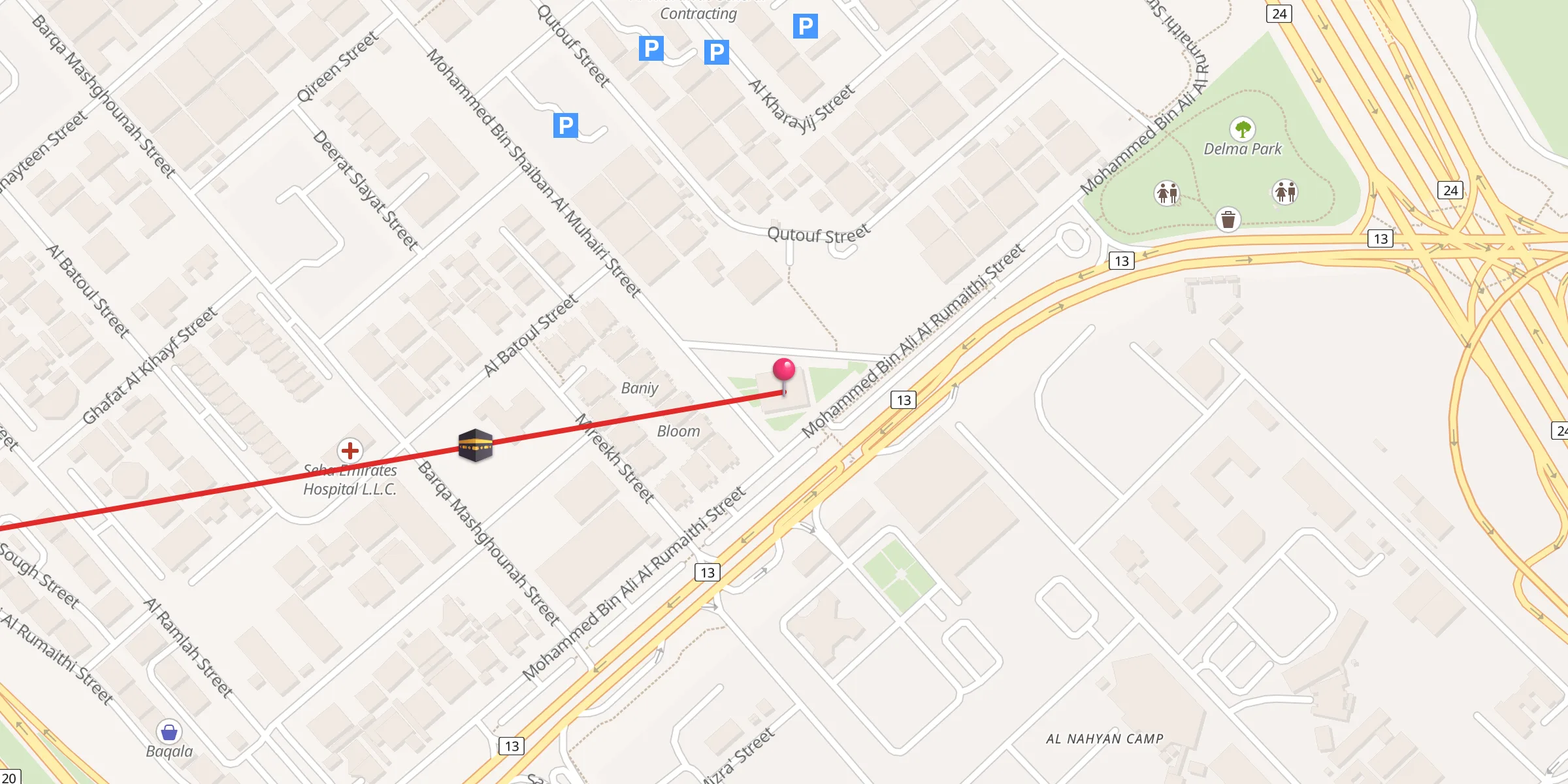 Carte de localisation : Sheikh Hamdan bin Mohammed bin Khalifa Al Nahyan Mosque