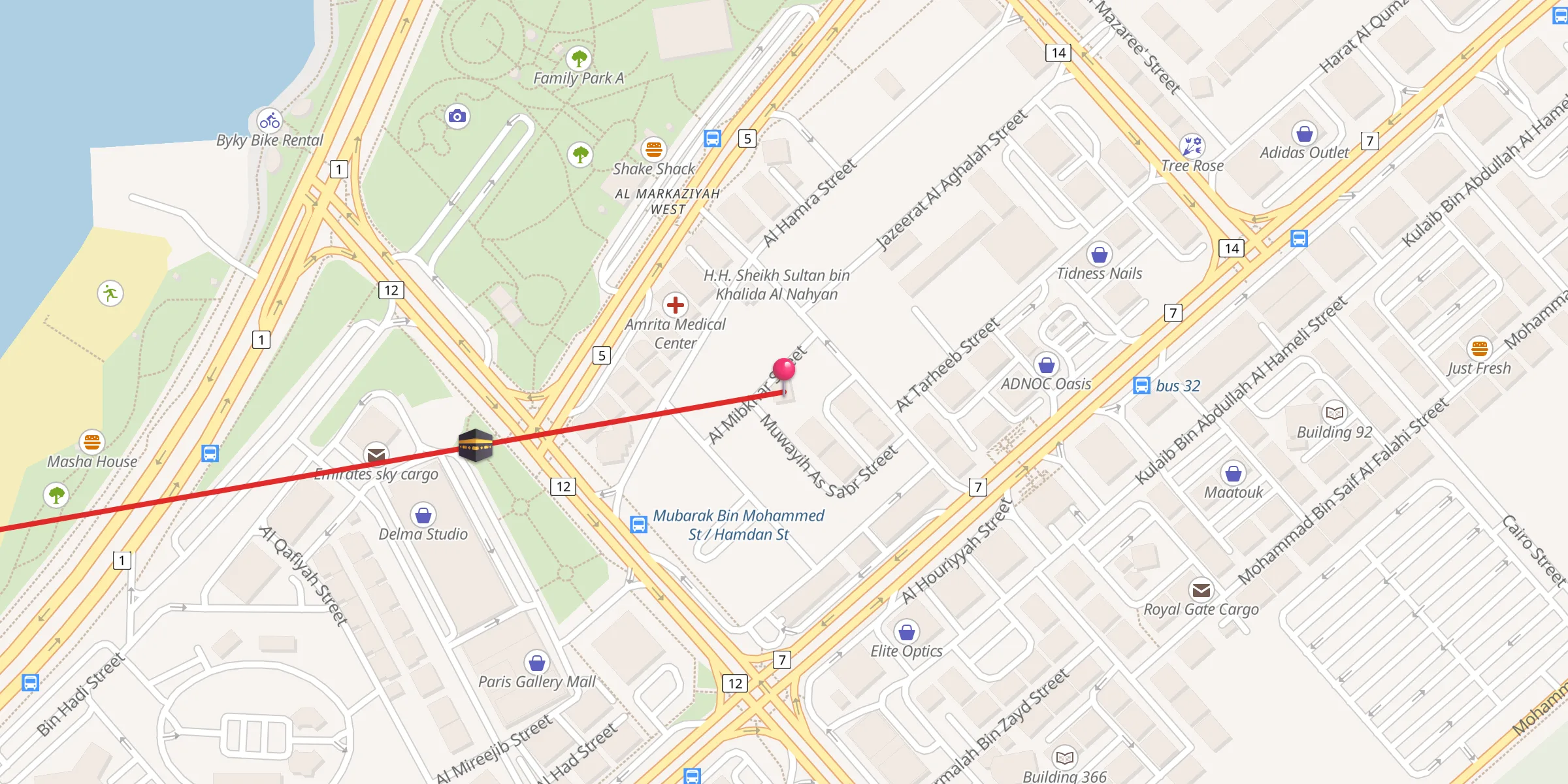 Carte de localisation : Martyr Al-Shaibah Hadir Khamis Al-Amaimi Mosque