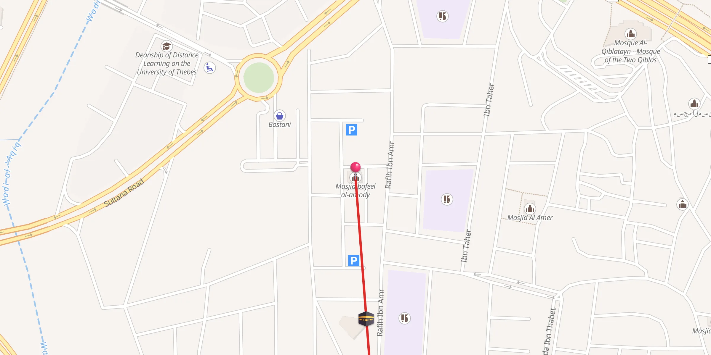 Carte de localisation : Masjid مسجد بافيل العمودي