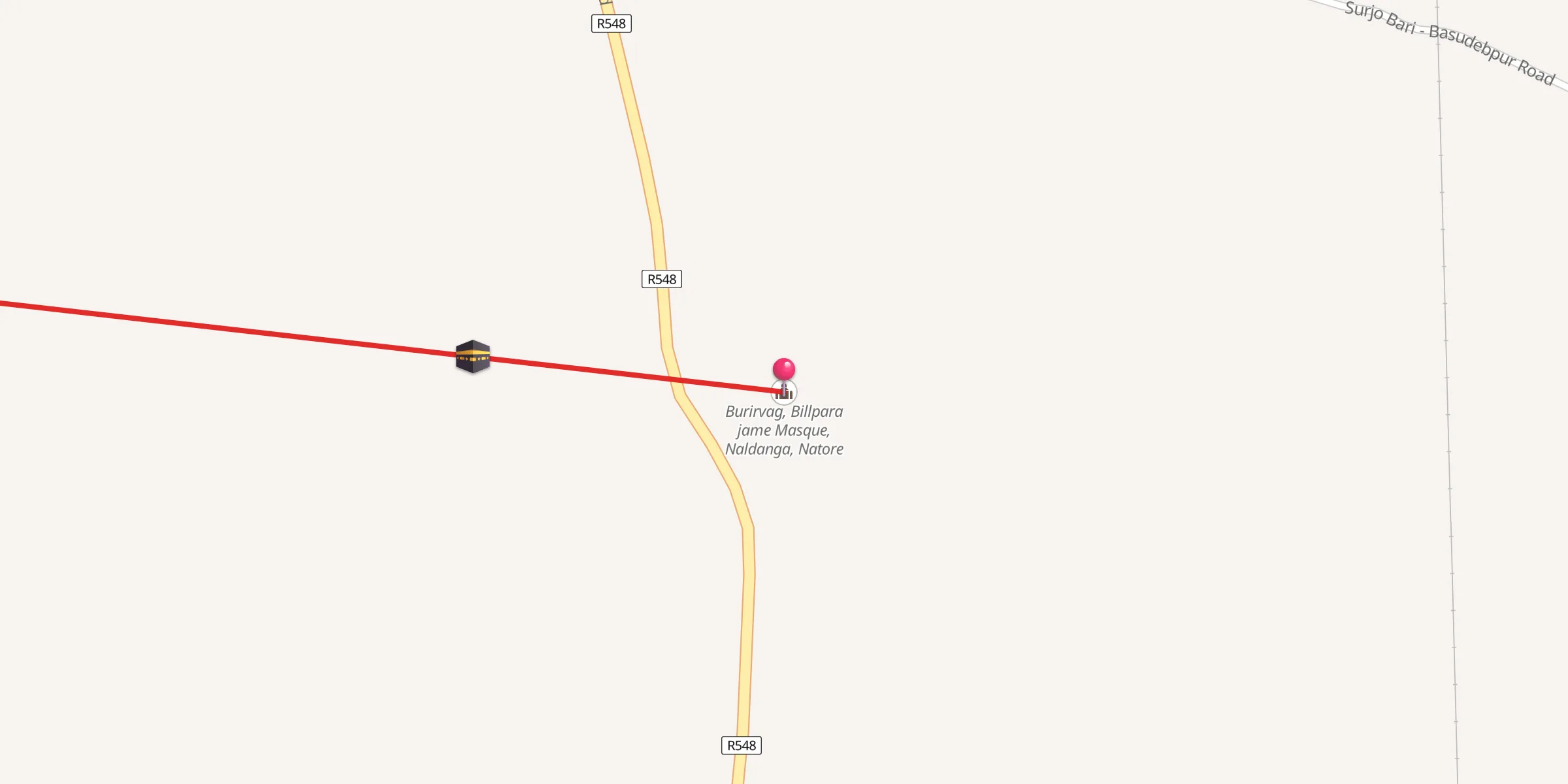 Carte de localisation : Burirvag, Billpara jame Masque, Naldanga, Natore