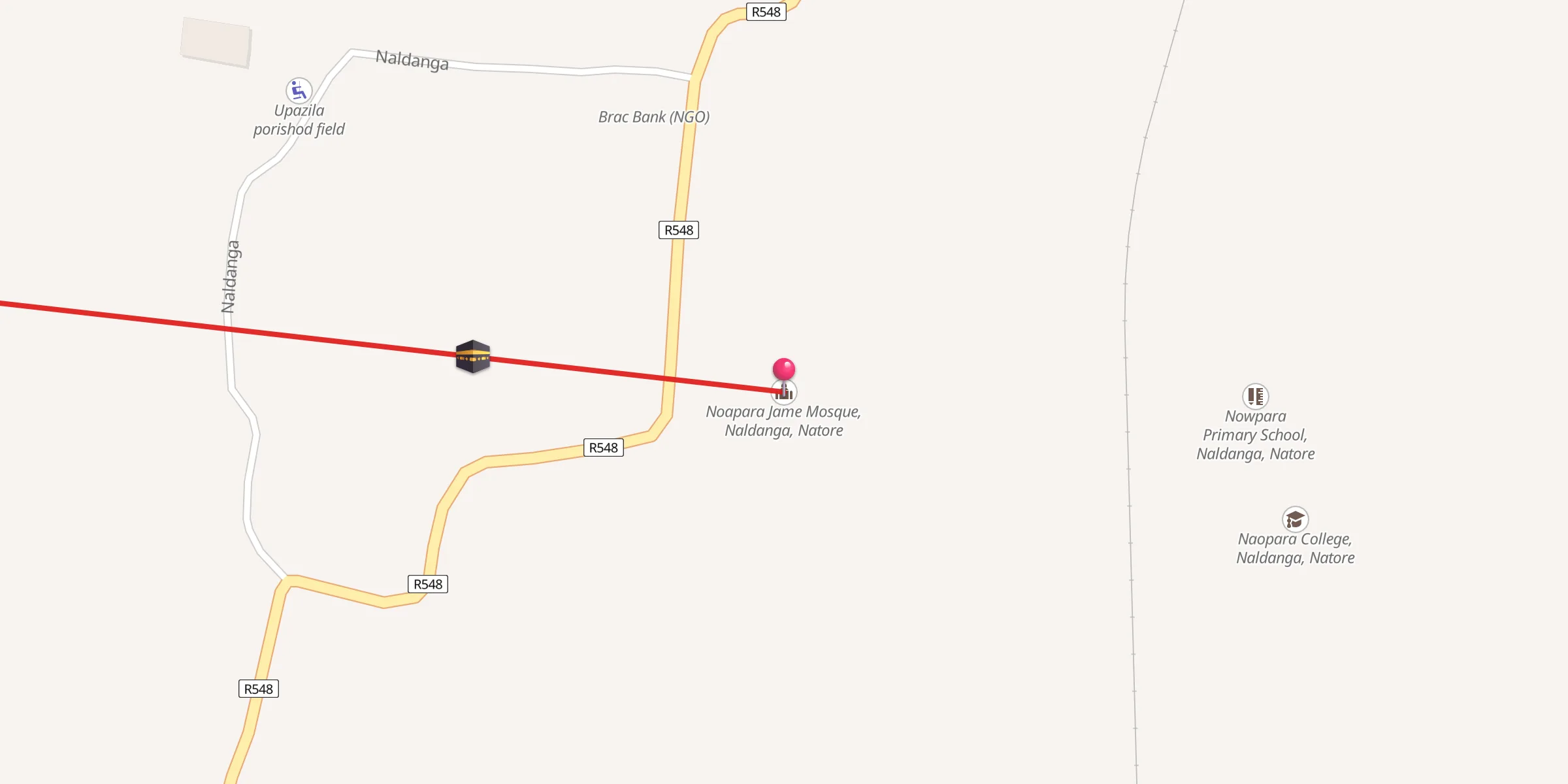 Carte de localisation : Noapara Jame Mosque, Naldanga, Natore