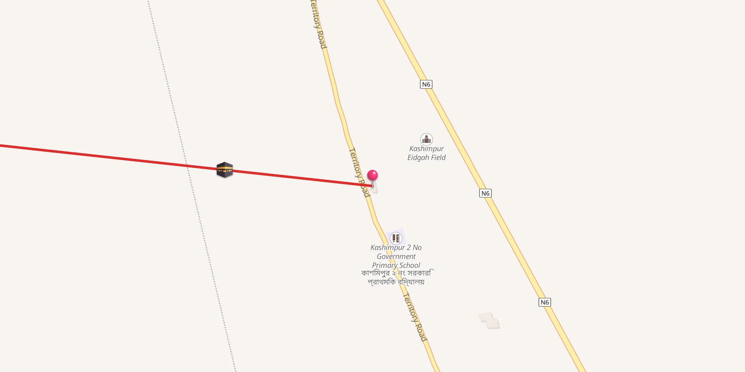 Carte de localisation : Kashimpur Hajipara Mosjid, Rajshahi - Nawabganj Hwy