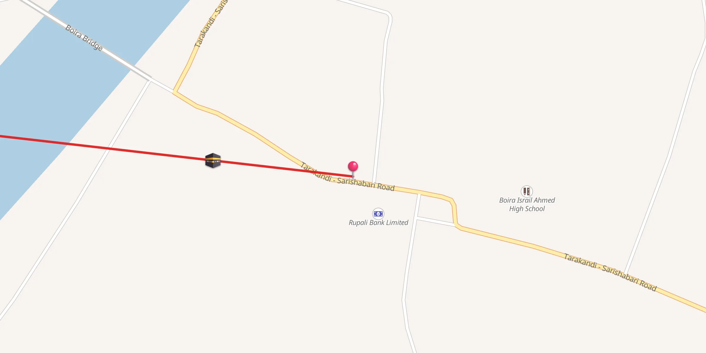 Carte de localisation : Boira Bazar Jame Mosjid